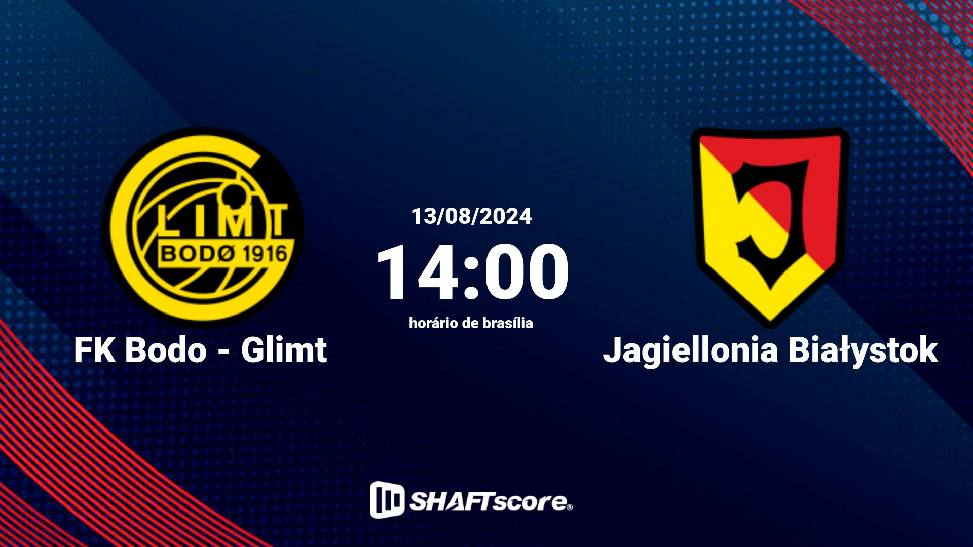 Estatísticas do jogo FK Bodo - Glimt vs Jagiellonia Białystok 13.08 14:00