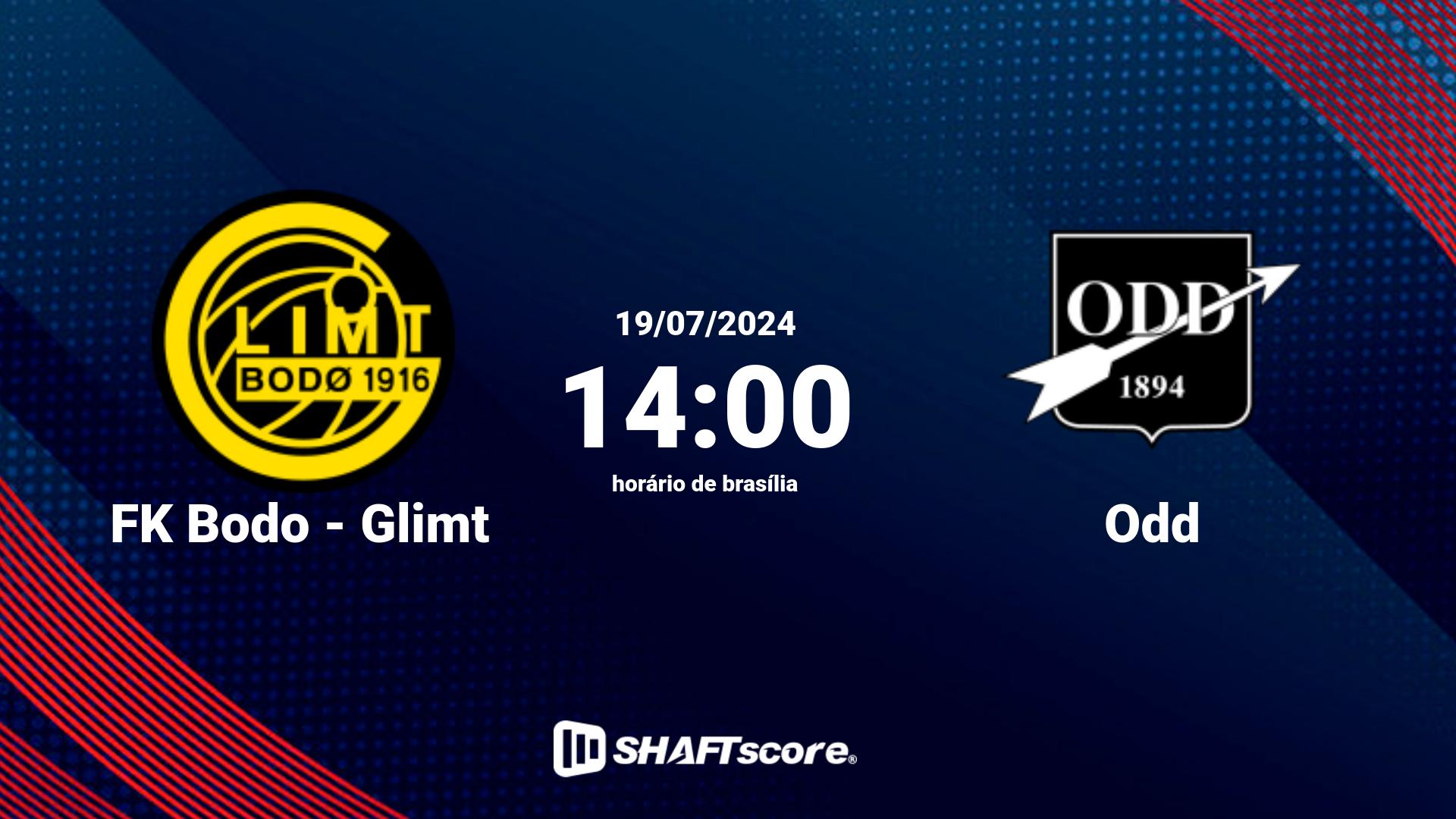Estatísticas do jogo FK Bodo - Glimt vs Odd 19.07 14:00
