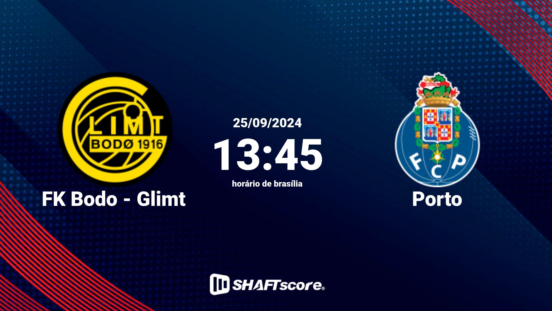 Estatísticas do jogo FK Bodo - Glimt vs Porto 25.09 13:45