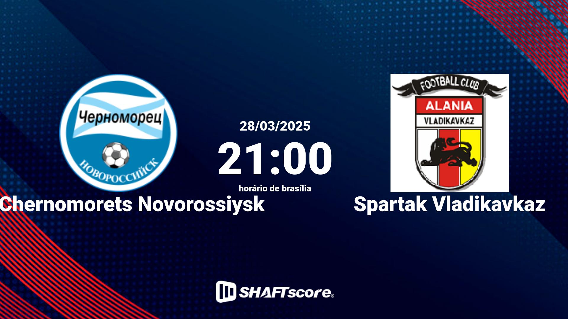 Estatísticas do jogo FK Chernomorets Novorossiysk vs Spartak Vladikavkaz 28.03 21:00