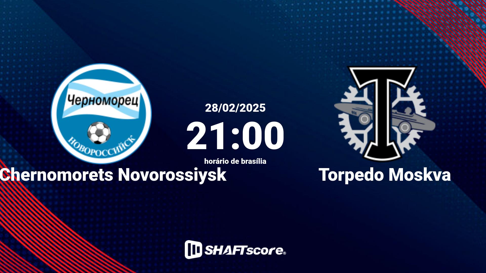 Estatísticas do jogo FK Chernomorets Novorossiysk vs Torpedo Moskva 28.02 21:00