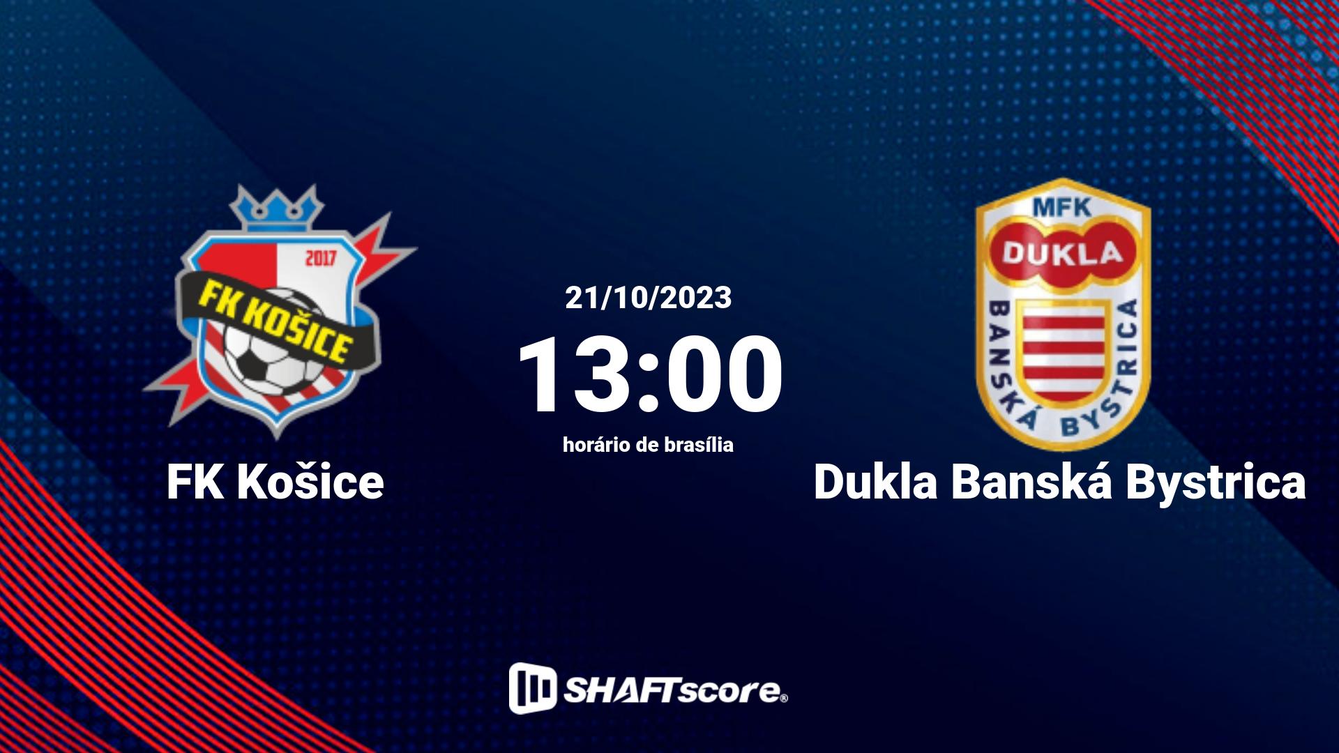 Estatísticas do jogo FK Košice vs Dukla Banská Bystrica 21.10 13:00