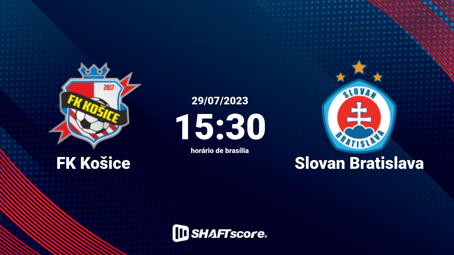 Estatísticas do jogo FK Košice vs Slovan Bratislava 29.07 15:30