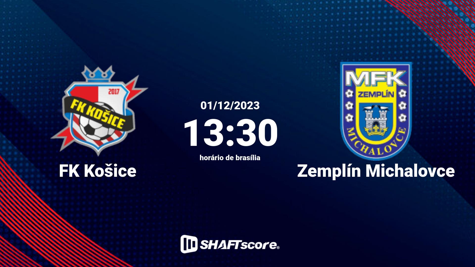 Estatísticas do jogo FK Košice vs Zemplín Michalovce 01.12 13:30