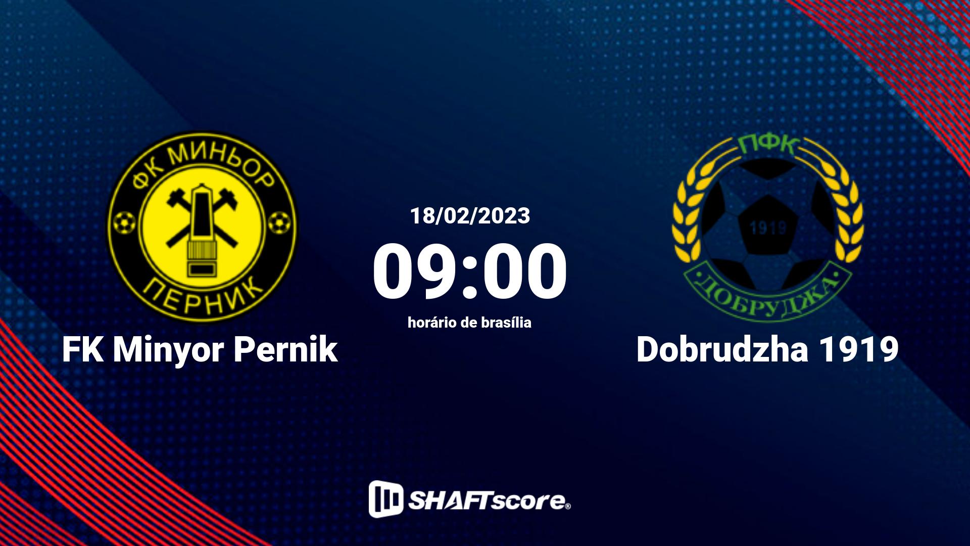 Estatísticas do jogo FK Minyor Pernik vs Dobrudzha 1919 18.02 09:00