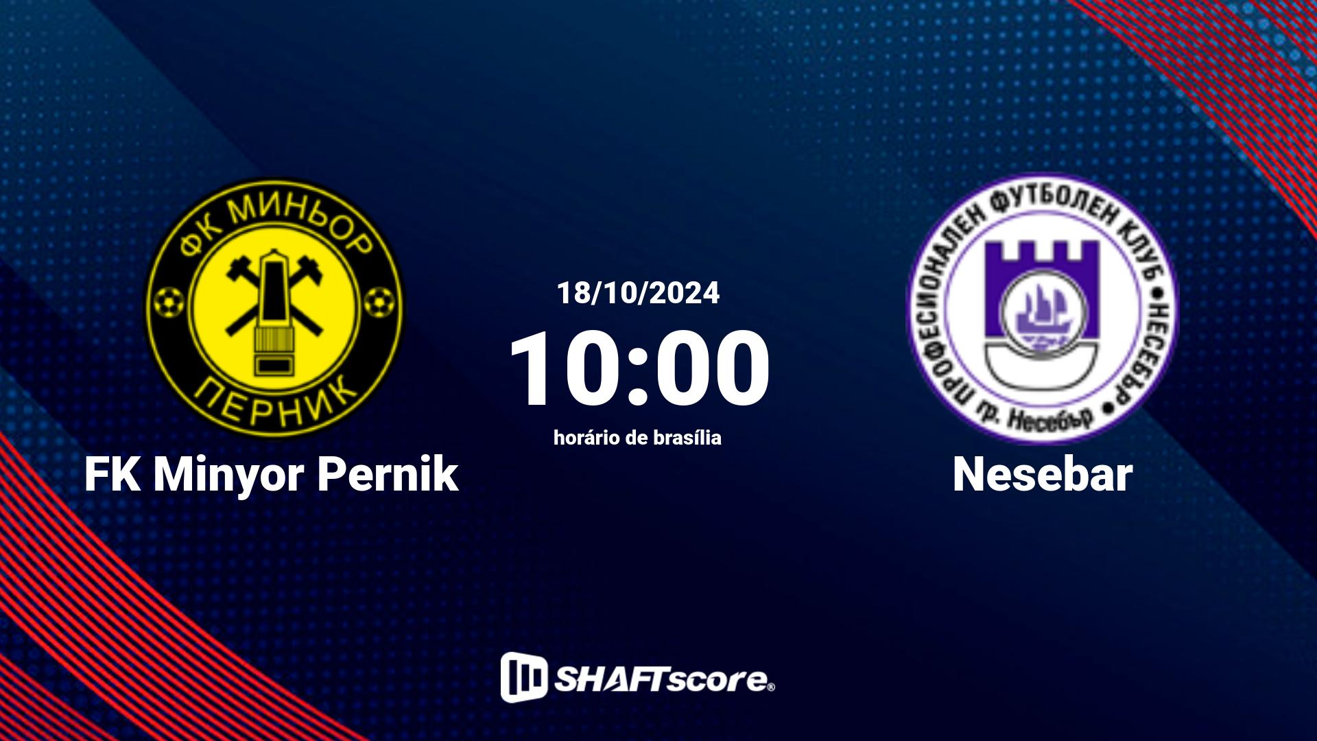 Estatísticas do jogo FK Minyor Pernik vs Nesebar 18.10 10:00