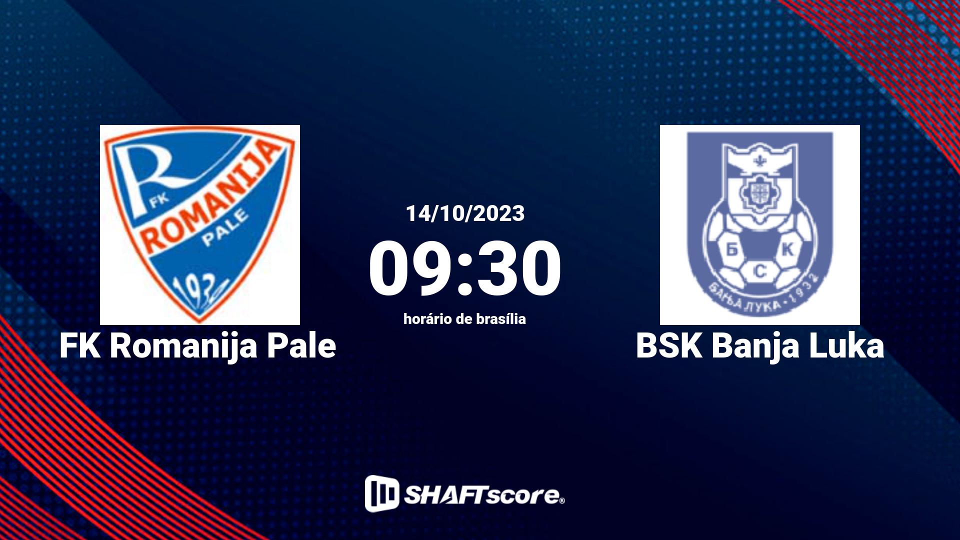 Estatísticas do jogo FK Romanija Pale vs BSK Banja Luka 14.10 09:30