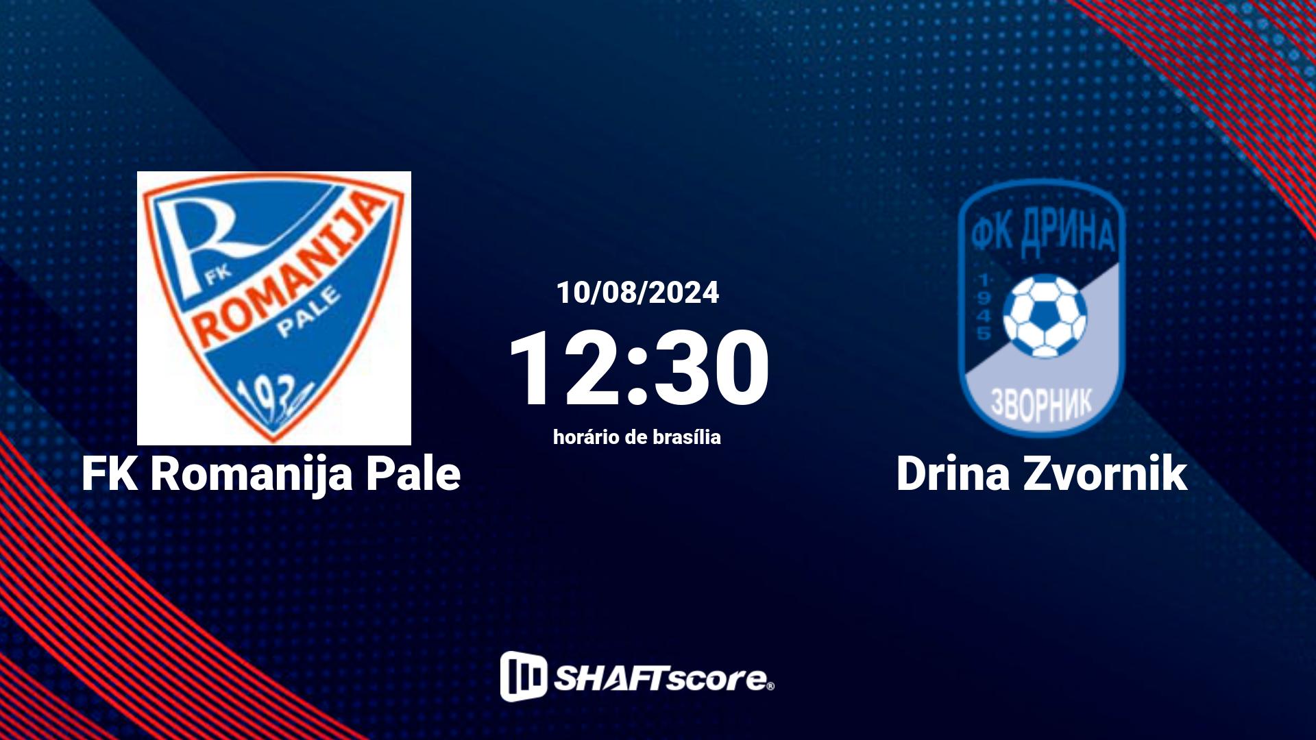 Estatísticas do jogo FK Romanija Pale vs Drina Zvornik 10.08 12:30