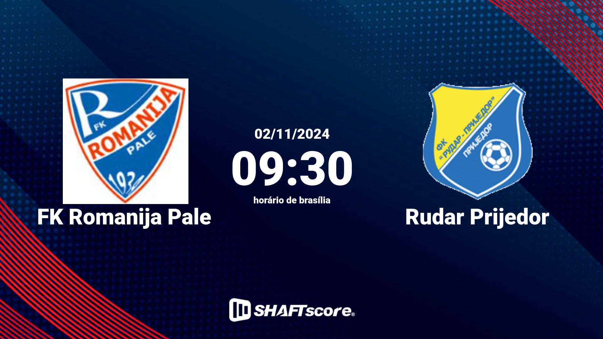 Estatísticas do jogo FK Romanija Pale vs Rudar Prijedor 02.11 09:30