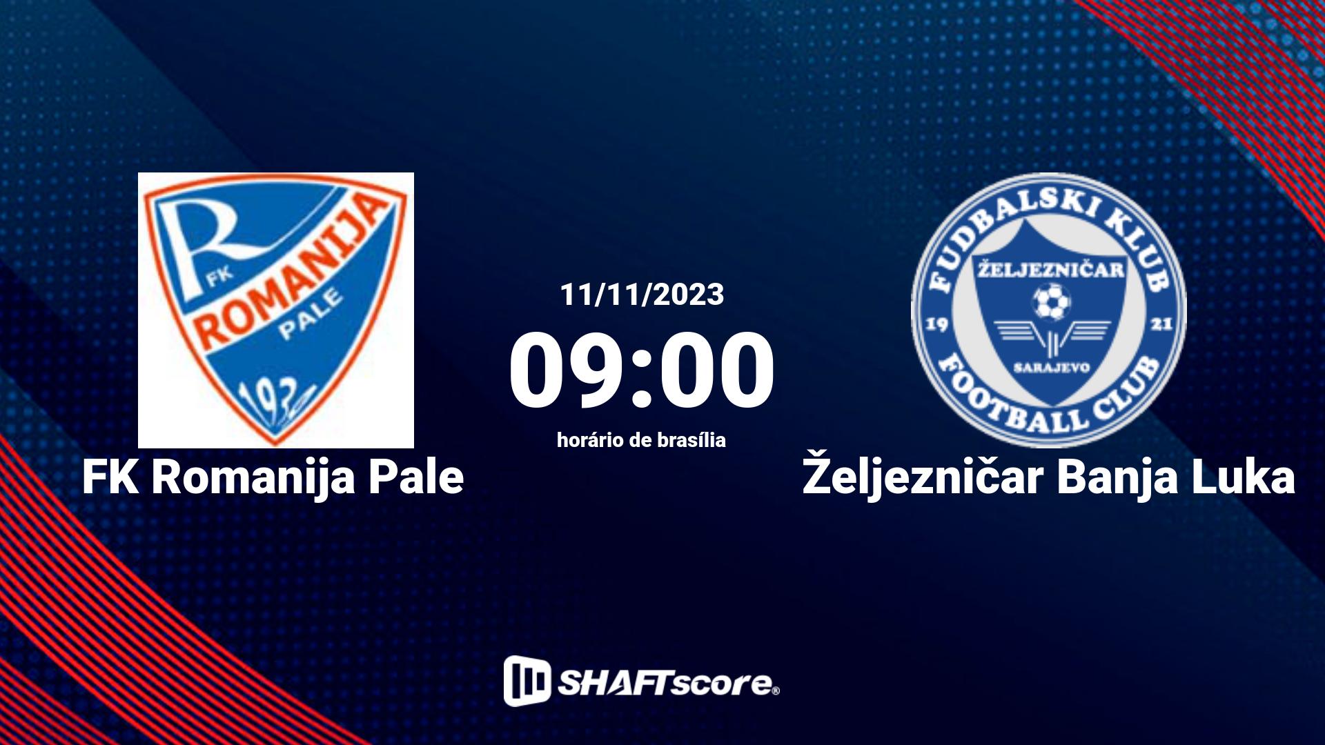 Estatísticas do jogo FK Romanija Pale vs Željezničar Banja Luka 11.11 09:00