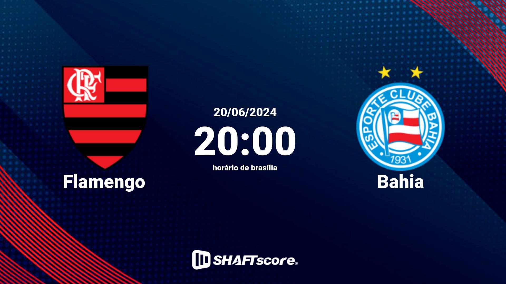 Estatísticas do jogo Flamengo vs Bahia 20.06 20:00