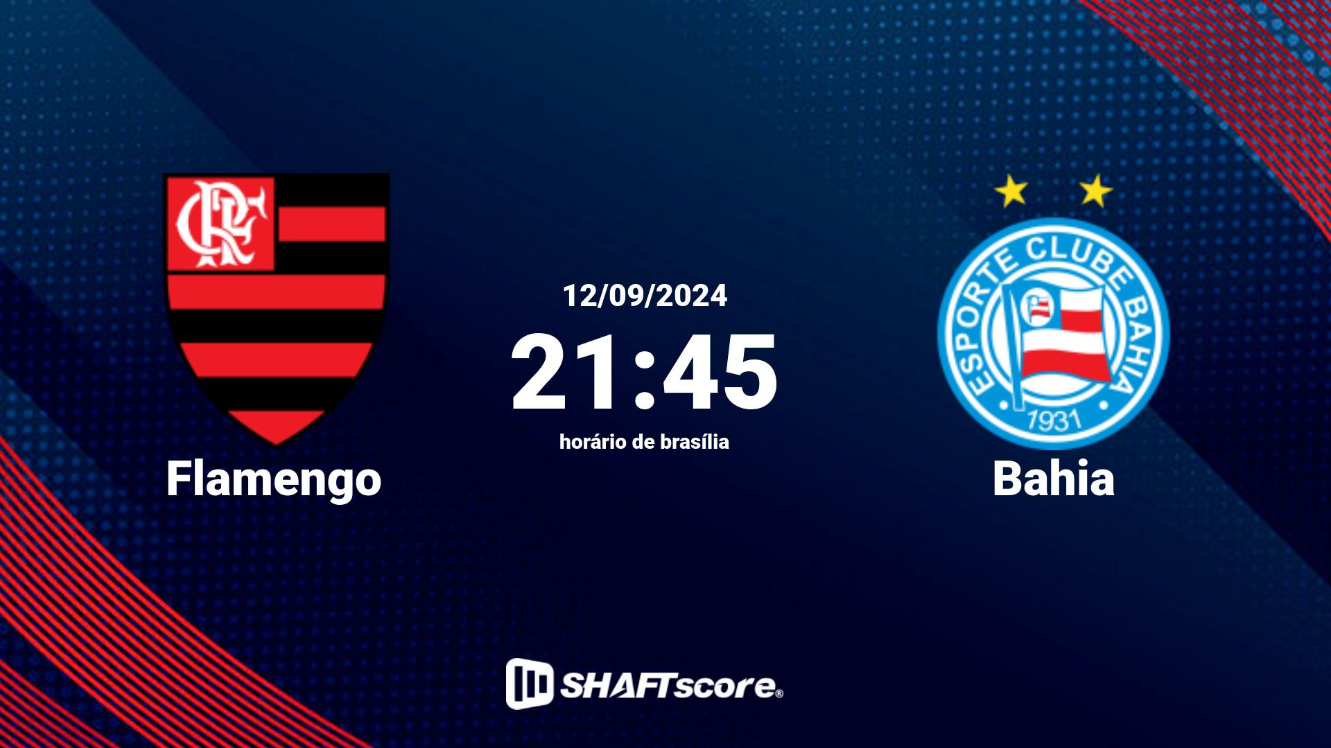 Estatísticas do jogo Flamengo vs Bahia 12.09 21:45