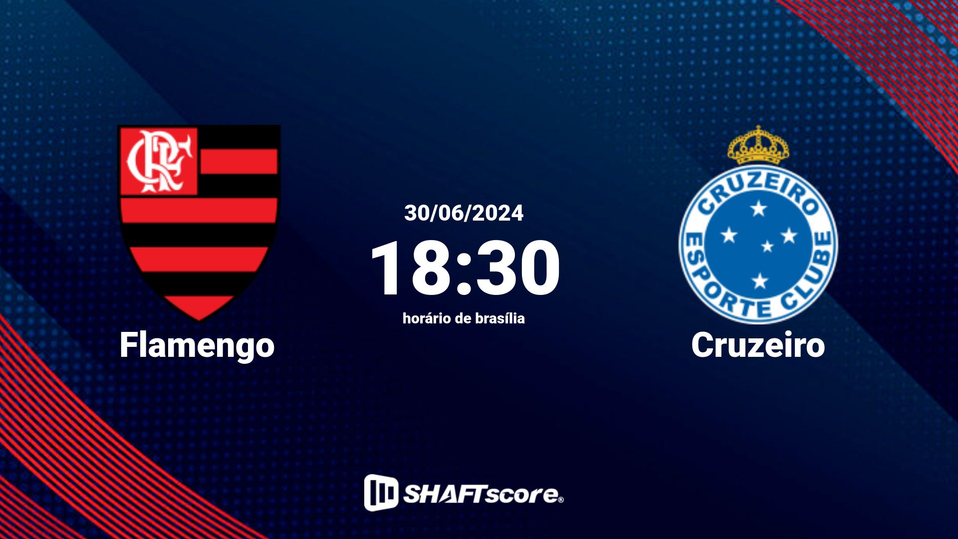 Estatísticas do jogo Flamengo vs Cruzeiro 30.06 18:30