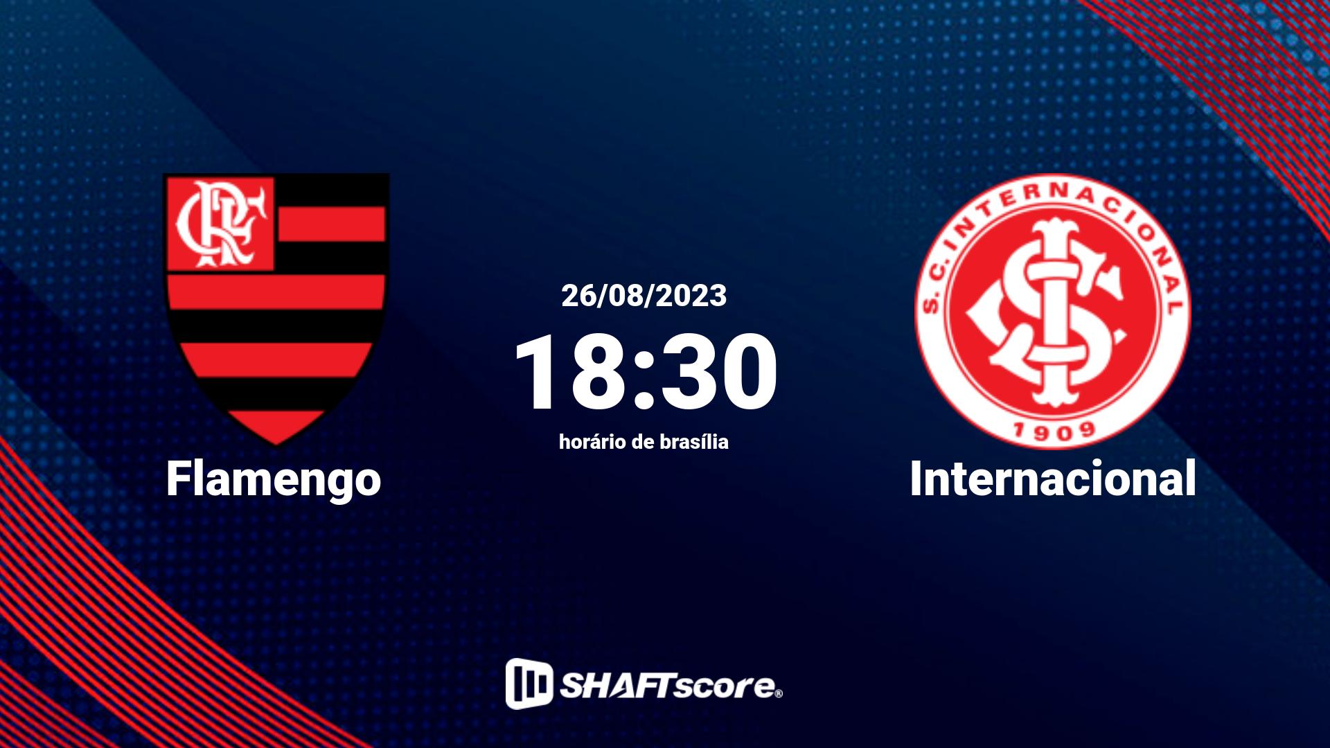 Estatísticas do jogo Flamengo vs Internacional 26.08 18:30