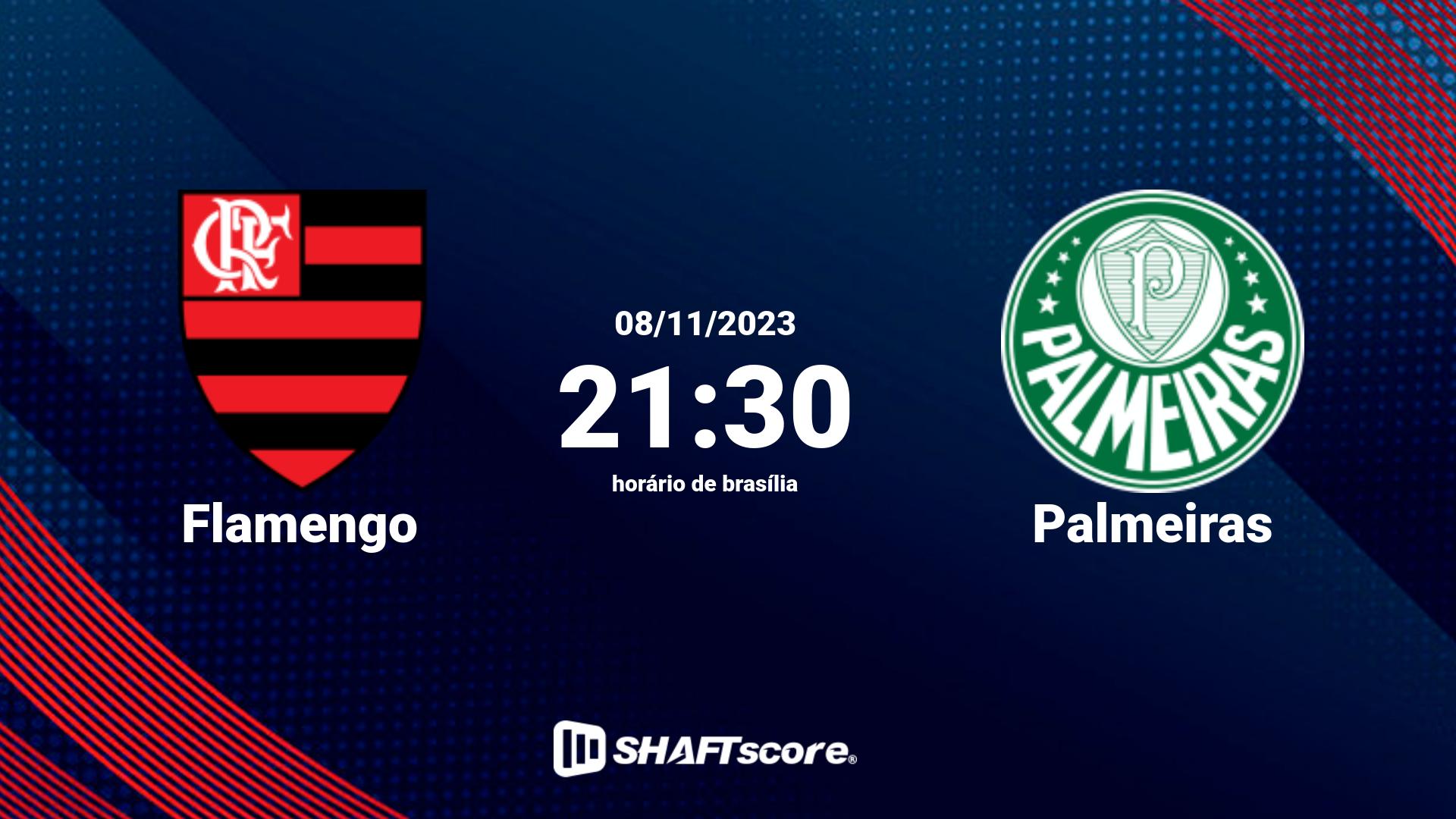 Estatísticas do jogo Flamengo vs Palmeiras 08.11 21:30