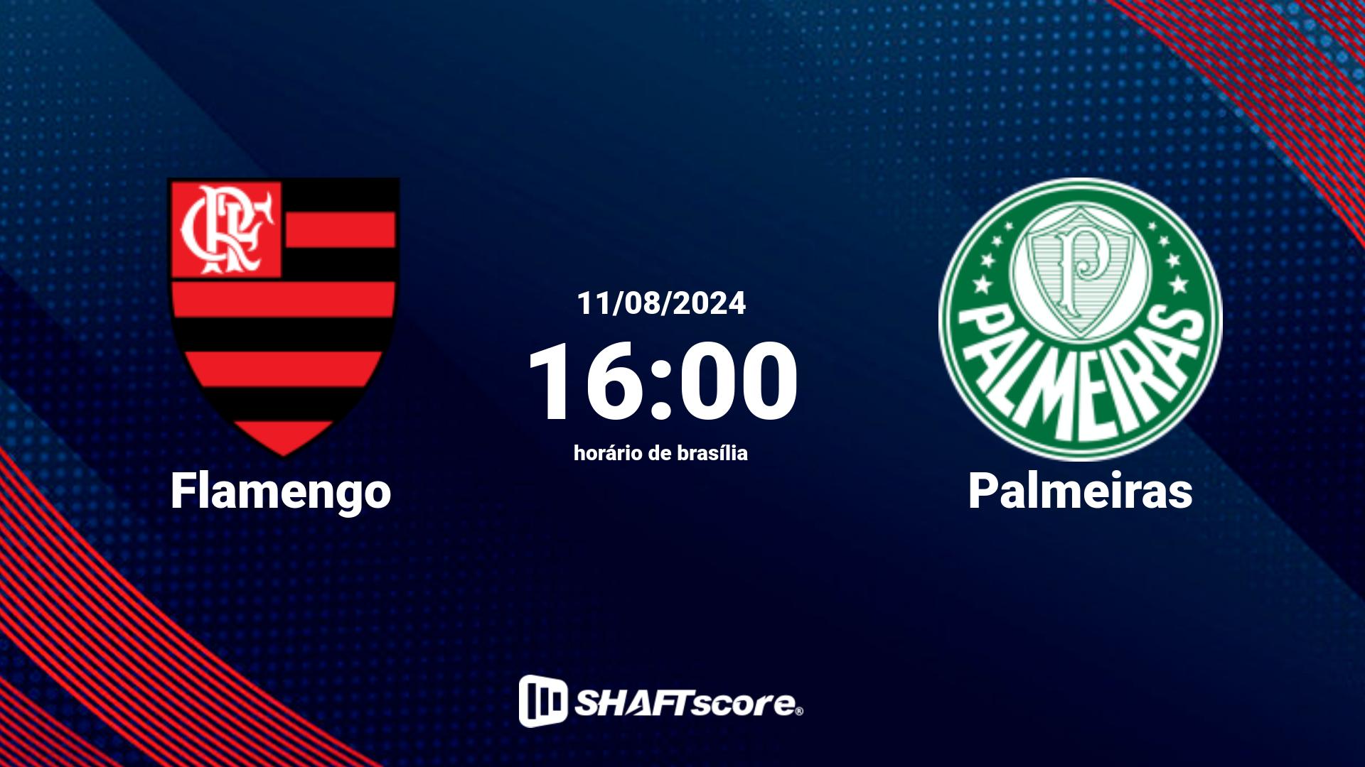 Estatísticas do jogo Flamengo vs Palmeiras 11.08 16:00