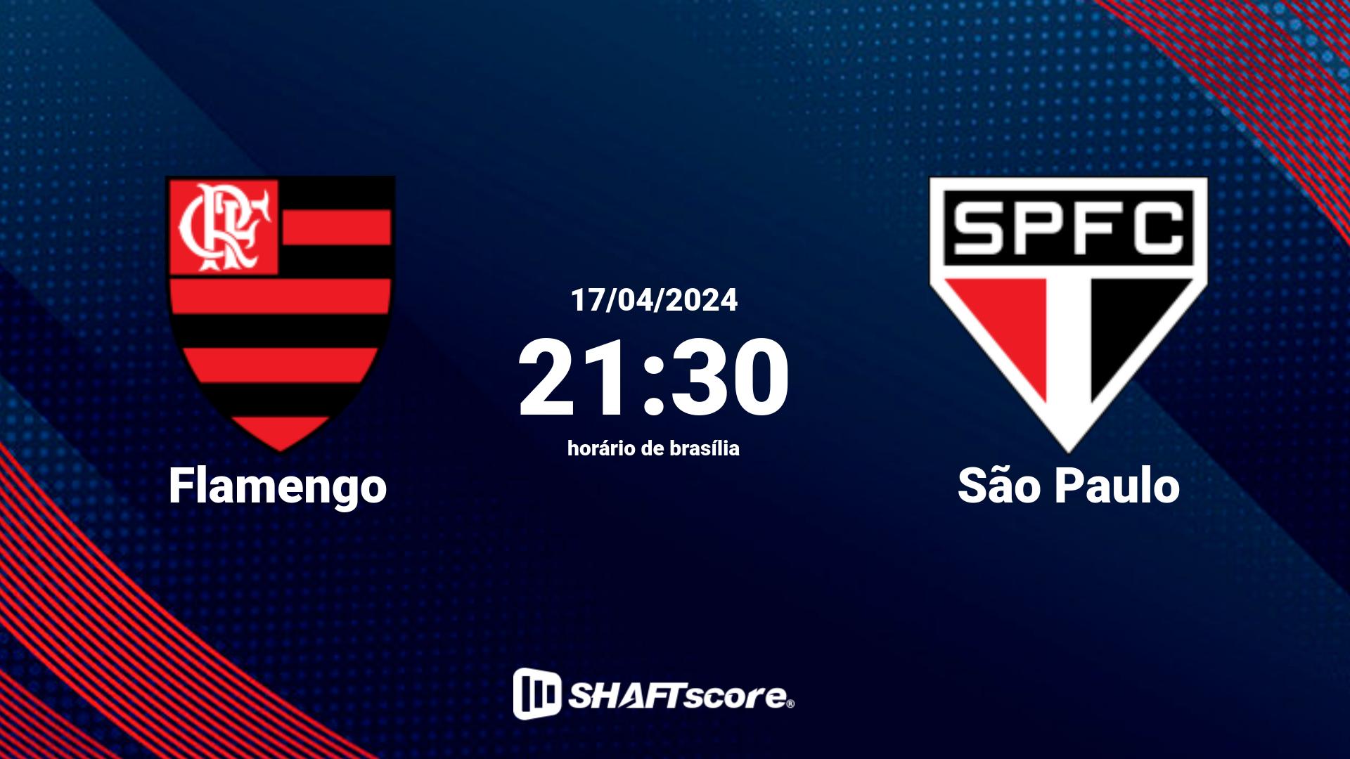 Estatísticas do jogo Flamengo vs São Paulo 17.04 21:30