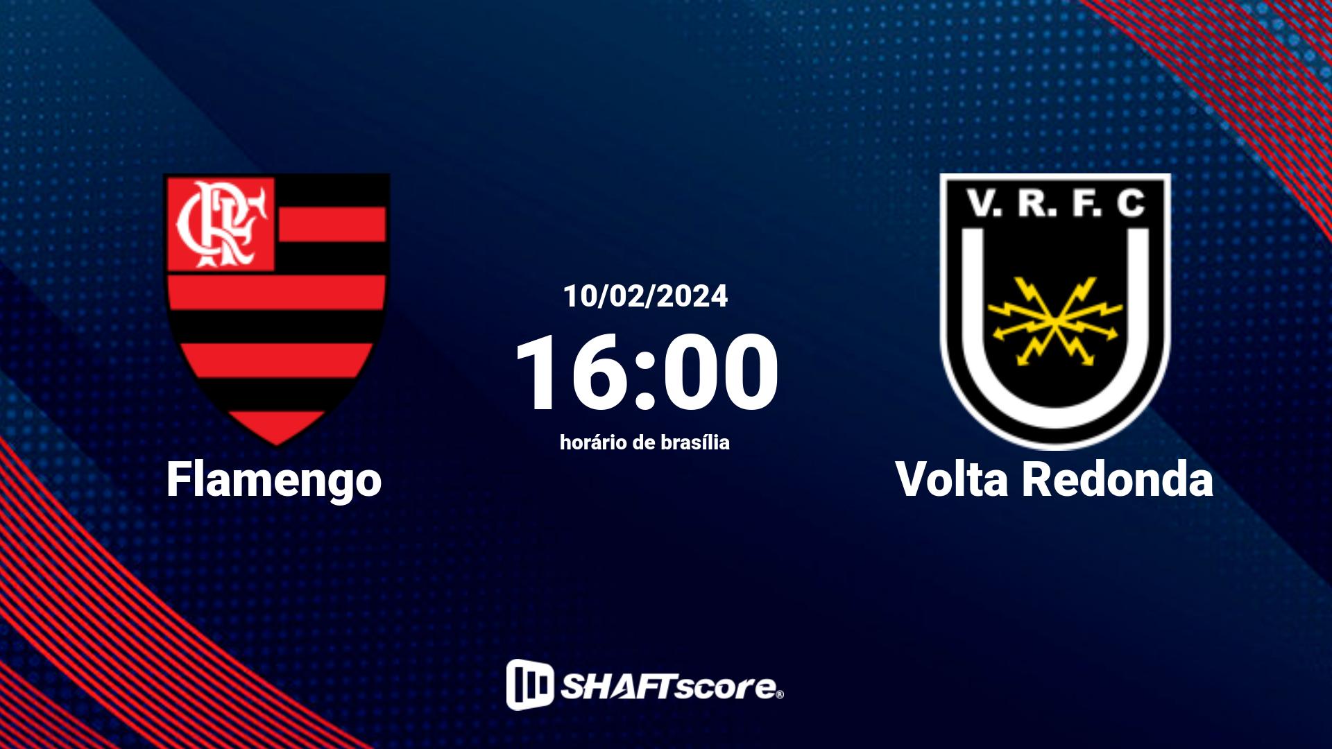 Estatísticas do jogo Flamengo vs Volta Redonda 10.02 16:00