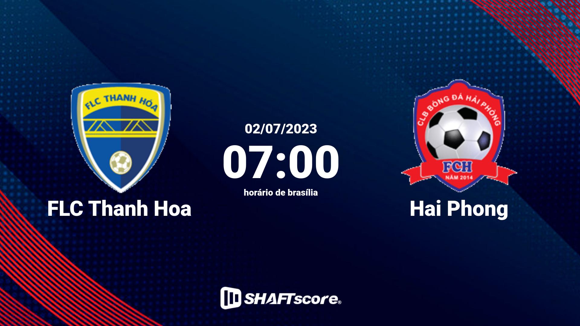 Estatísticas do jogo FLC Thanh Hoa vs Hai Phong 02.07 07:00