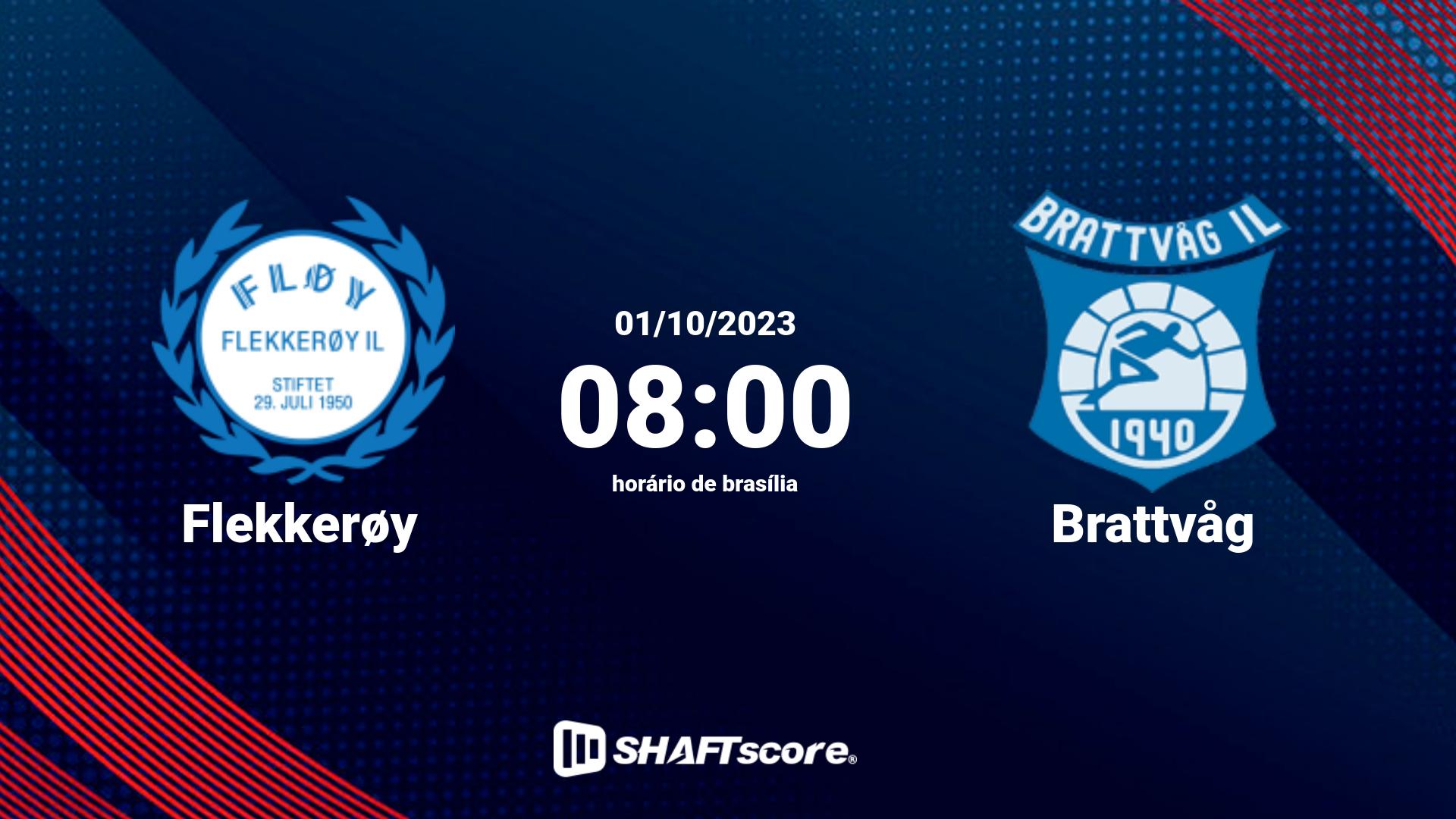 Estatísticas do jogo Flekkerøy vs Brattvåg 01.10 08:00