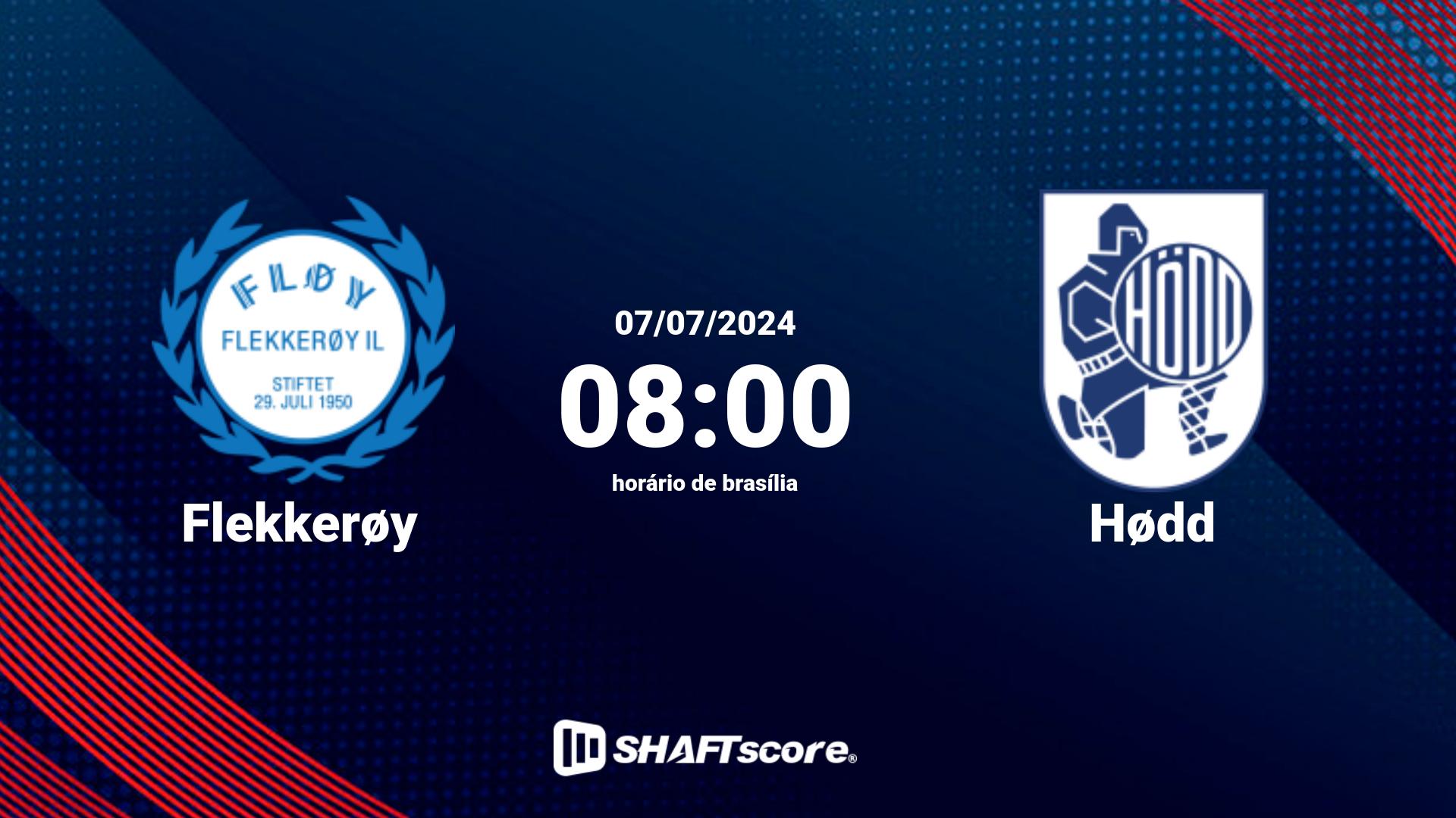 Estatísticas do jogo Flekkerøy vs Hødd 07.07 08:00