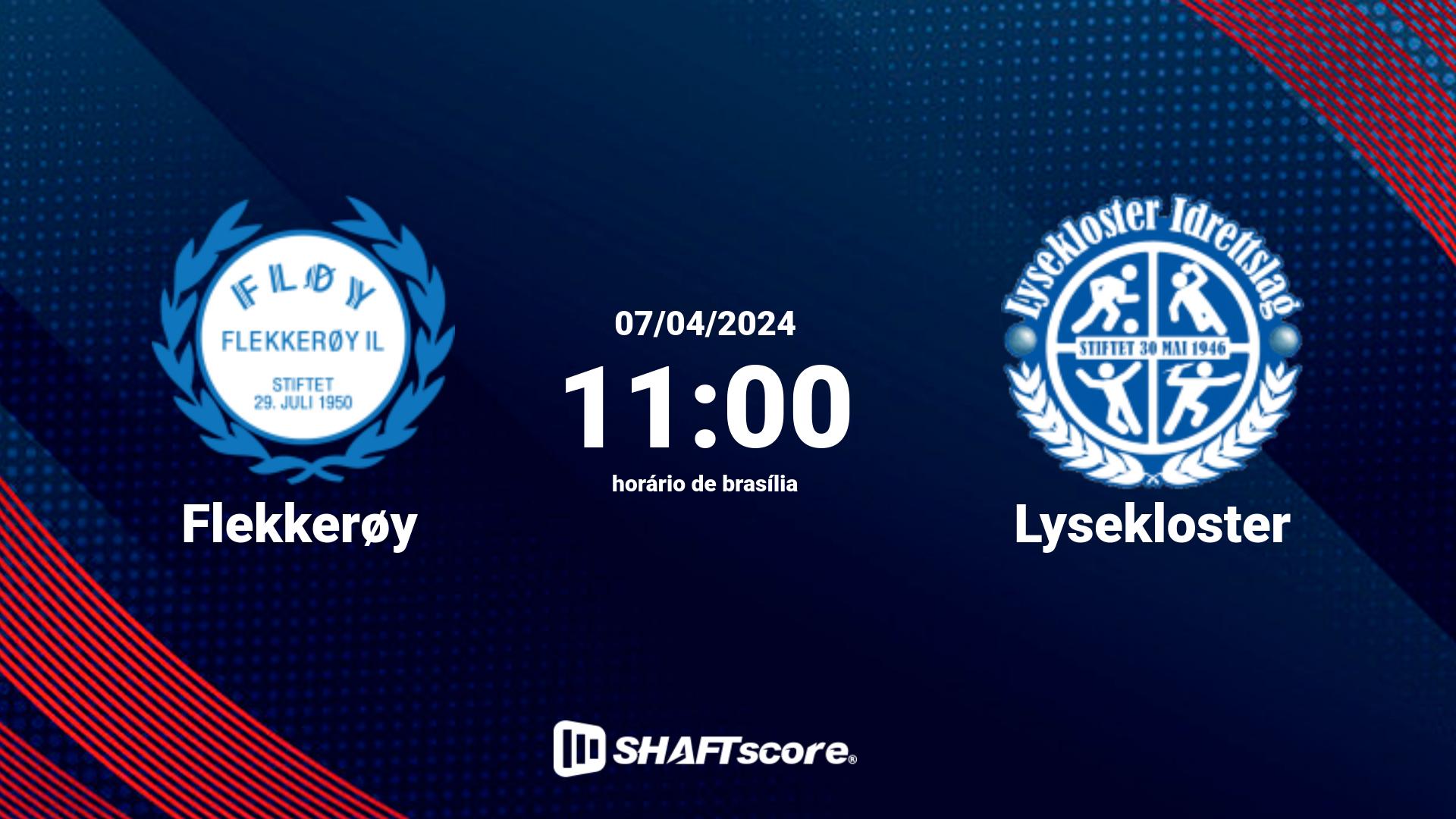 Estatísticas do jogo Flekkerøy vs Lysekloster 07.04 11:00