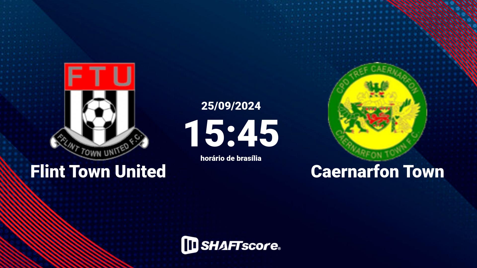 Estatísticas do jogo Flint Town United vs Caernarfon Town 25.09 15:45