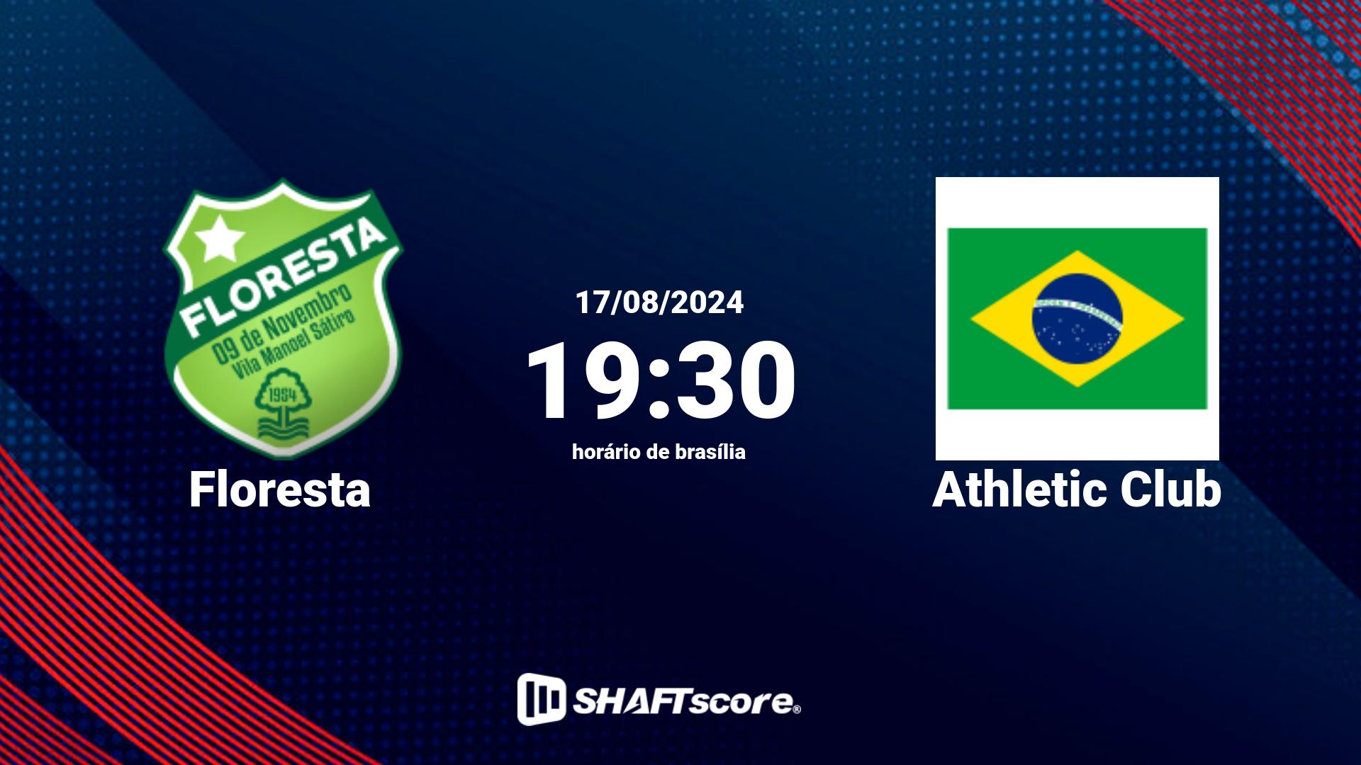 Estatísticas do jogo Floresta vs Athletic Club 17.08 19:30