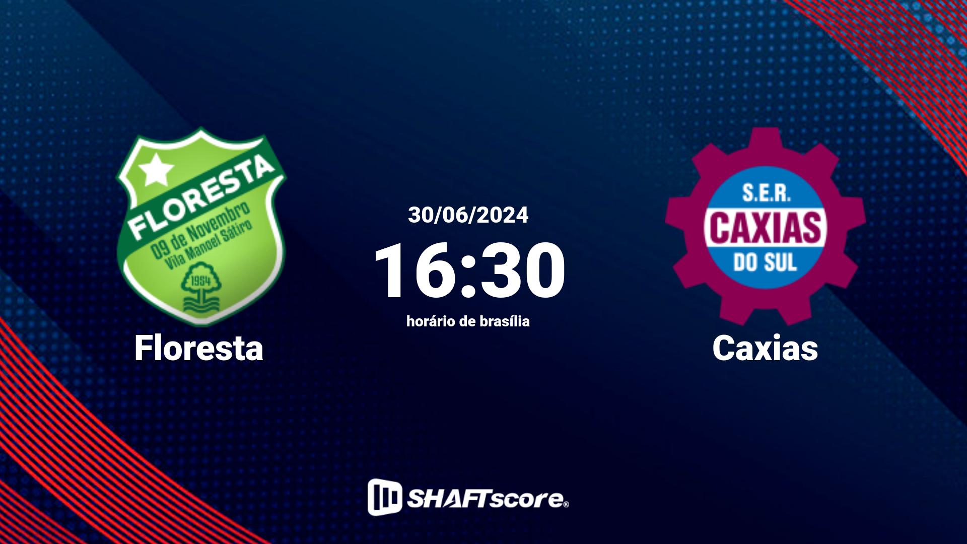 Estatísticas do jogo Floresta vs Caxias 30.06 16:30