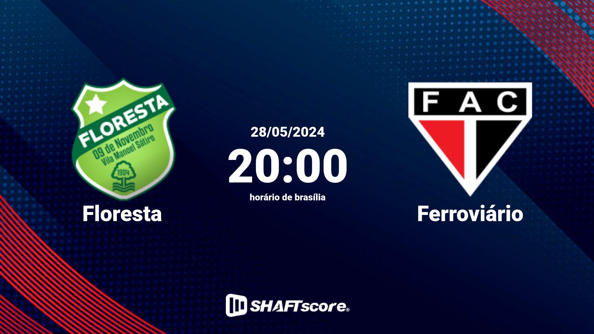 Estatísticas do jogo Floresta vs Ferroviário 28.05 20:00