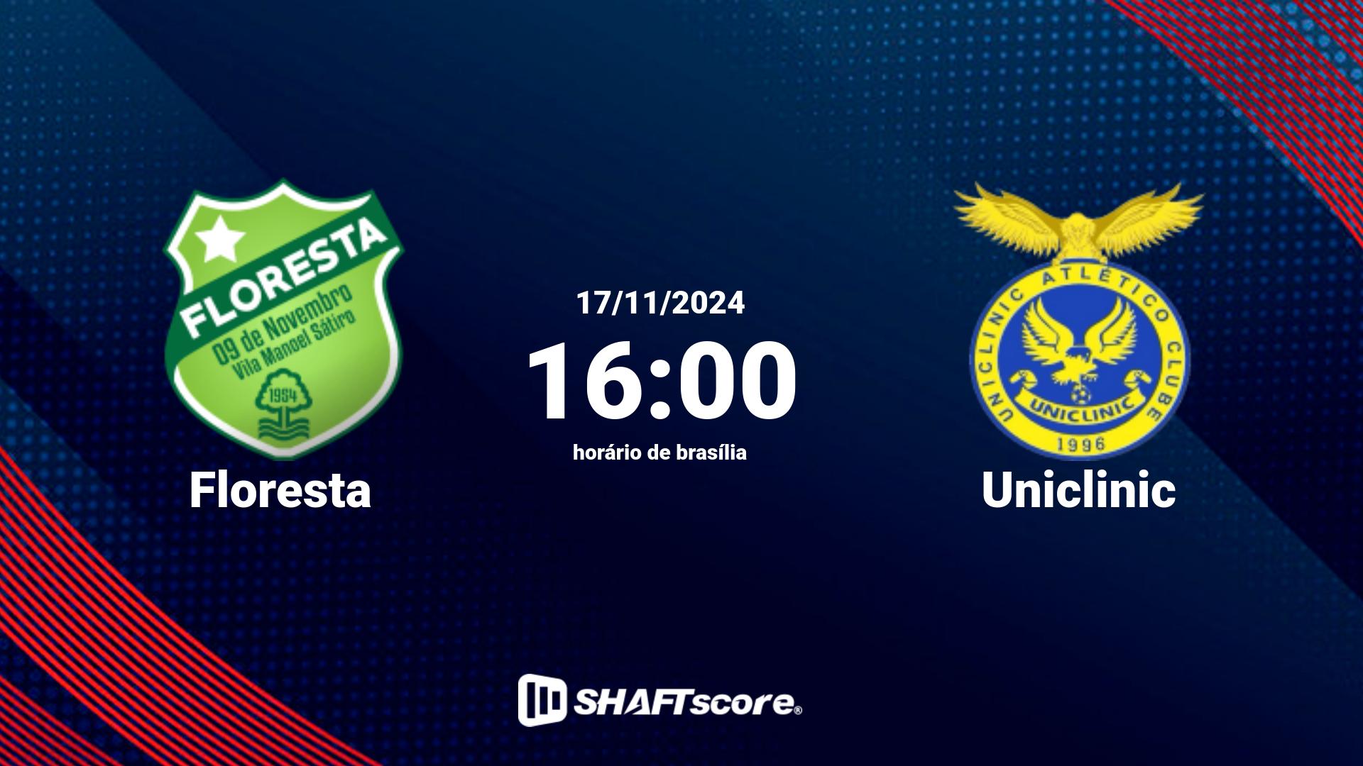 Estatísticas do jogo Floresta vs Uniclinic 17.11 16:00