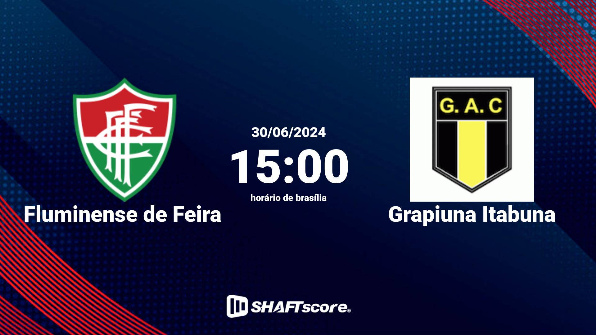 Estatísticas do jogo Fluminense de Feira vs Grapiuna Itabuna 30.06 15:00