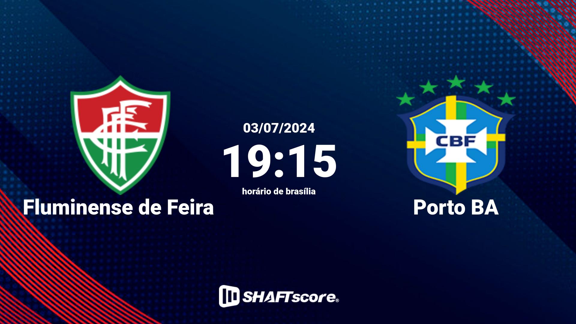 Estatísticas do jogo Fluminense de Feira vs Porto BA 03.07 19:15