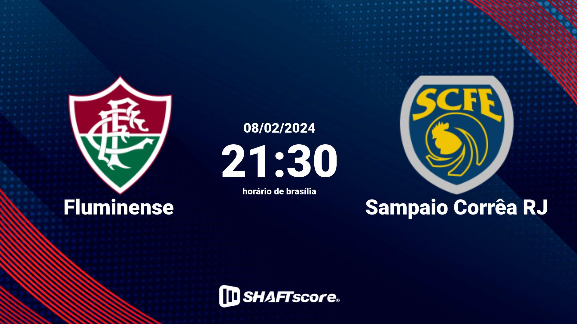 Estatísticas do jogo Fluminense vs Sampaio Corrêa RJ 08.02 21:30