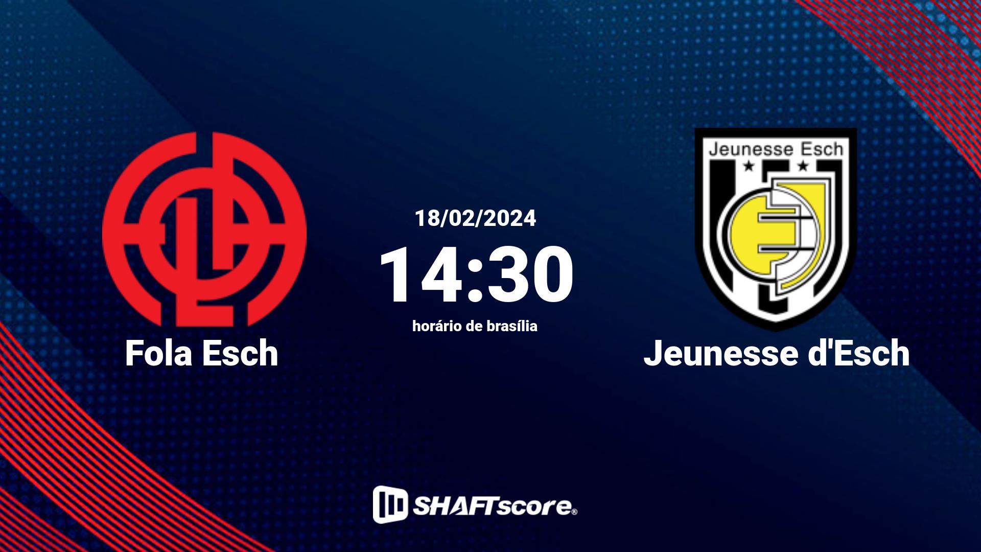 Estatísticas do jogo Fola Esch vs Jeunesse d'Esch 18.02 14:30