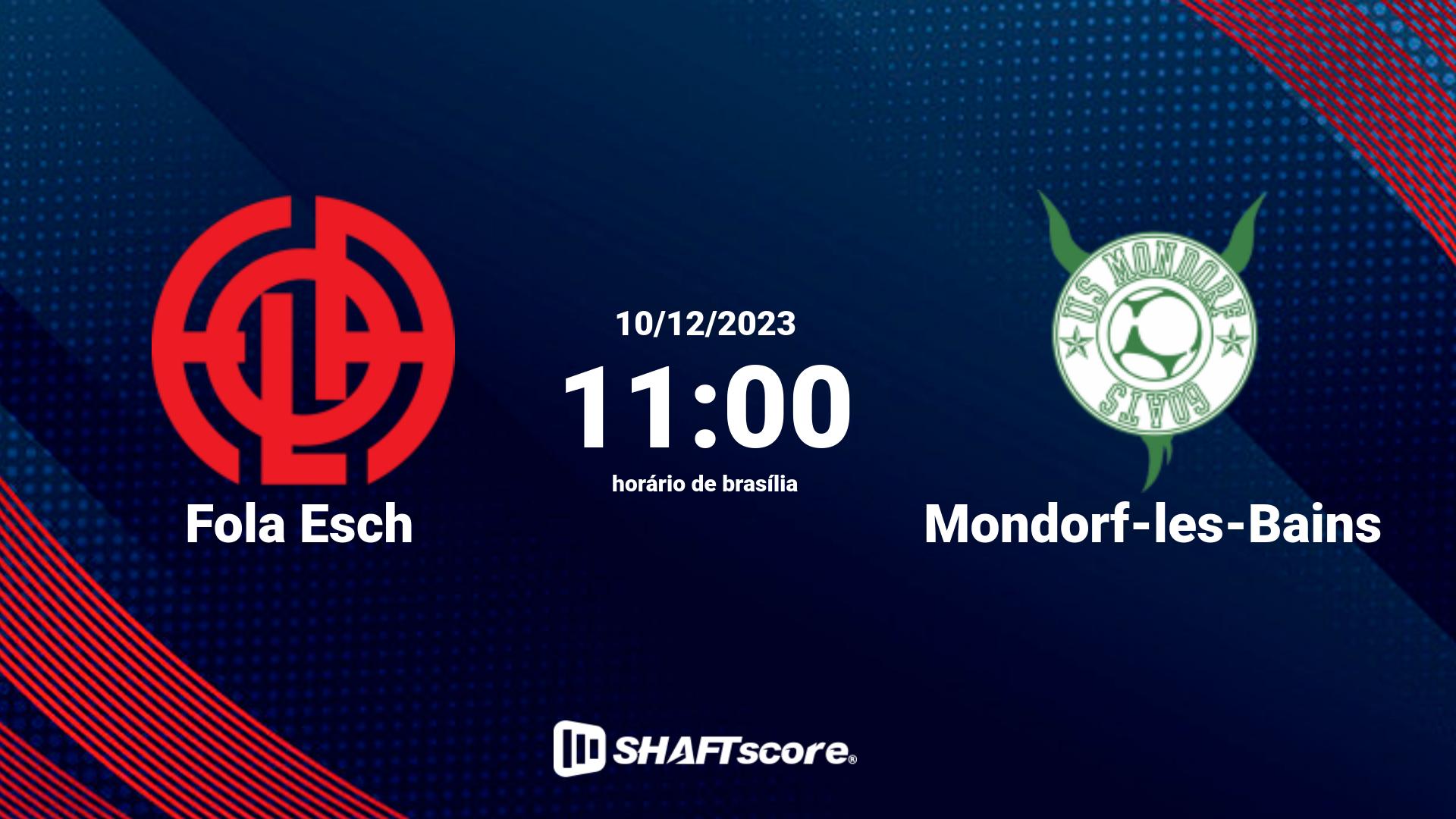 Estatísticas do jogo Fola Esch vs Mondorf-les-Bains 10.12 11:00