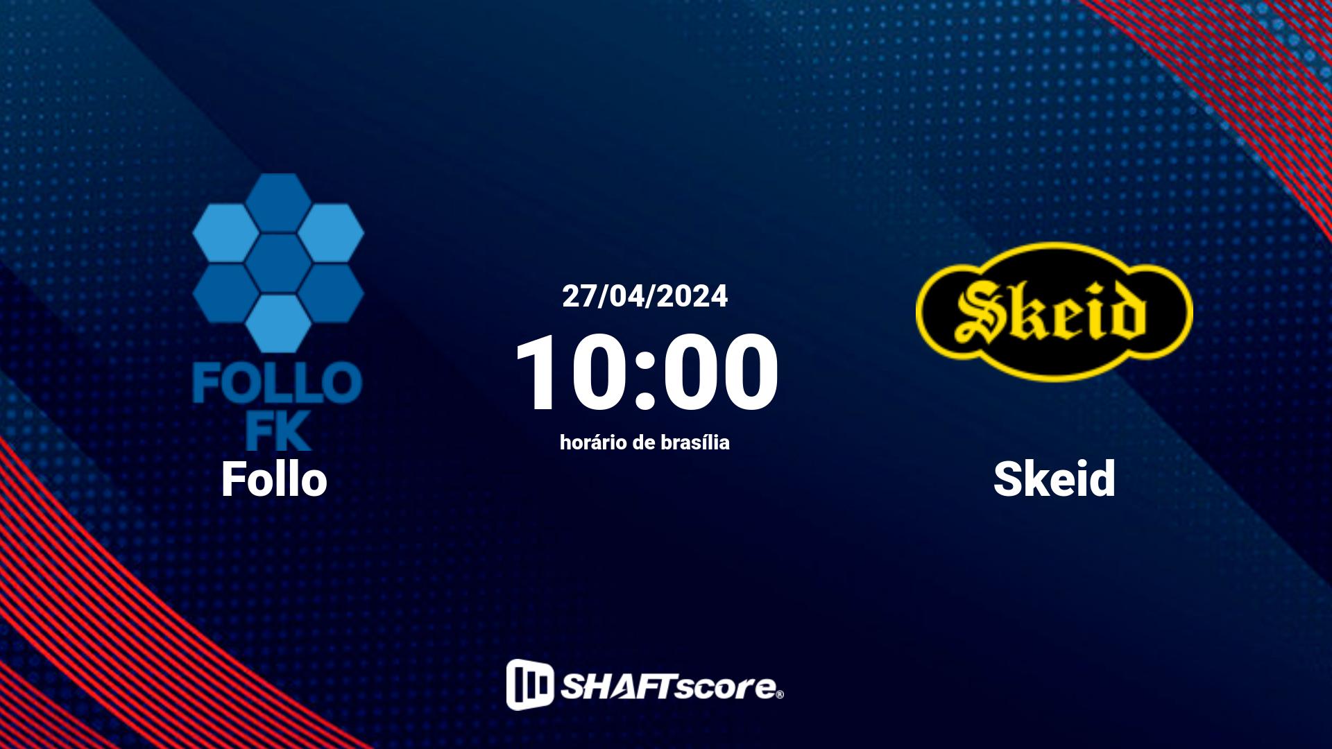 Estatísticas do jogo Follo vs Skeid 27.04 10:00
