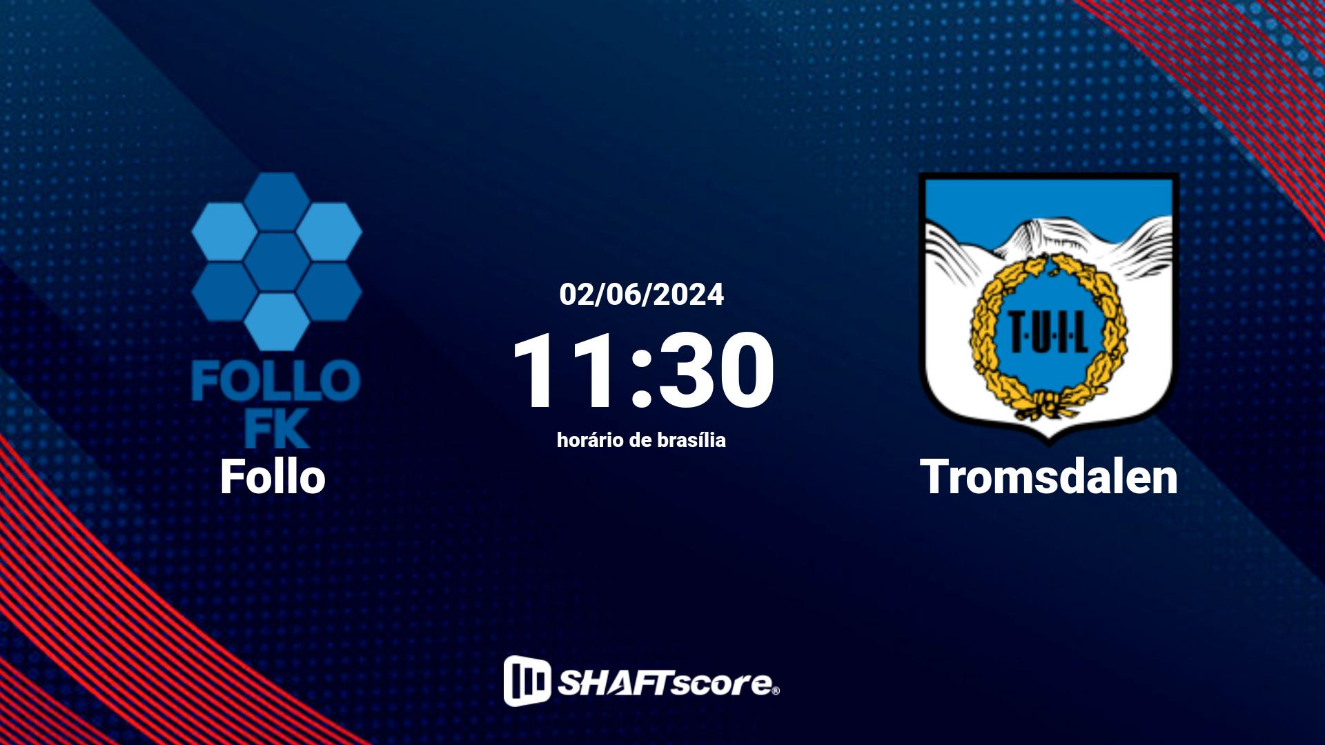 Estatísticas do jogo Follo vs Tromsdalen 02.06 11:30