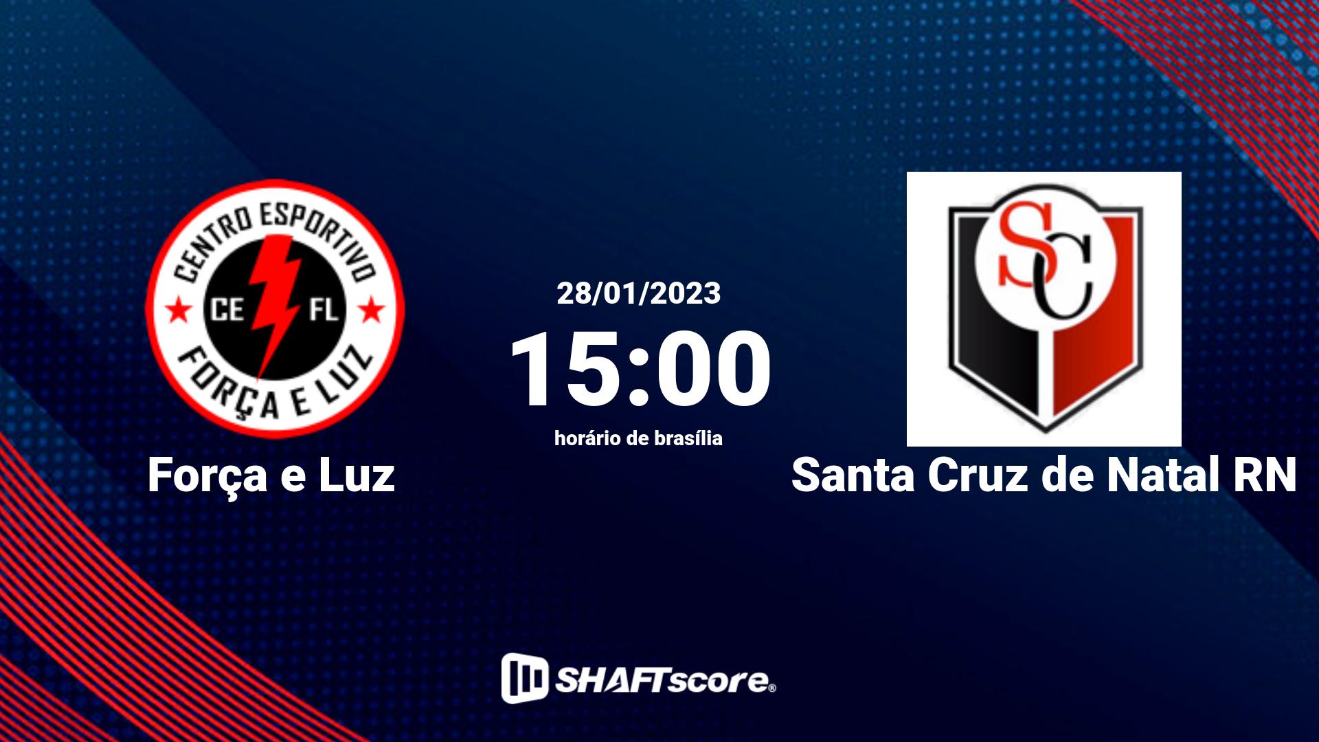 Estatísticas do jogo Força e Luz vs Santa Cruz de Natal RN 28.01 15:00