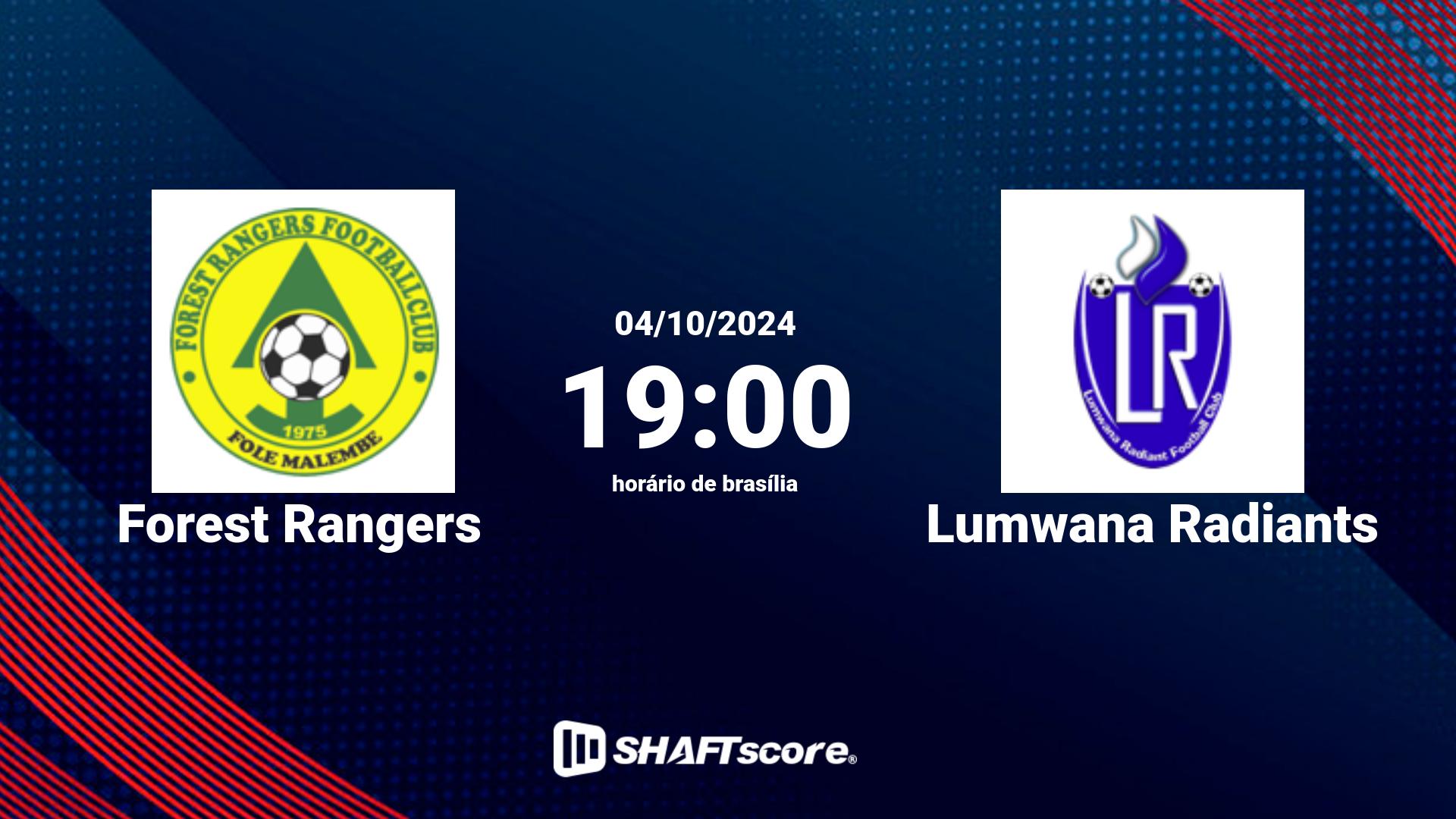 Estatísticas do jogo Forest Rangers vs Lumwana Radiants 04.10 19:00