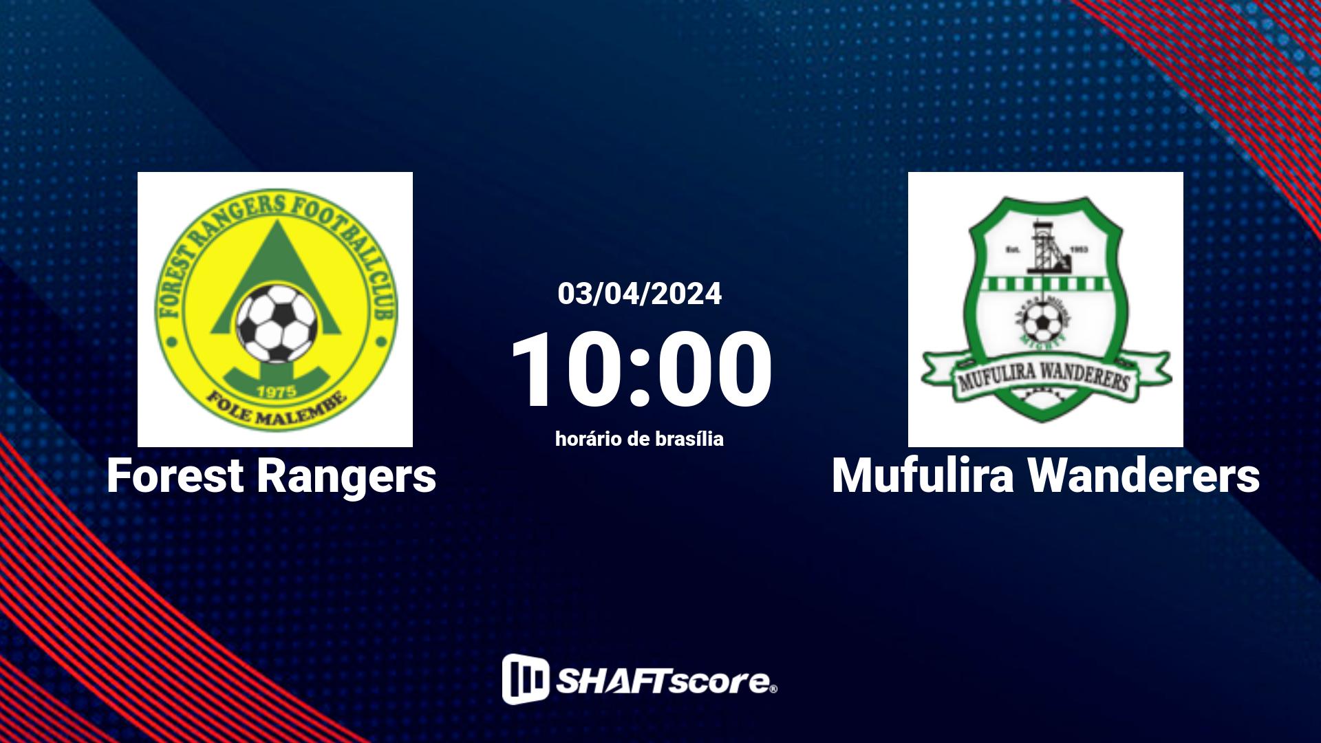 Estatísticas do jogo Forest Rangers vs Mufulira Wanderers 03.04 10:00