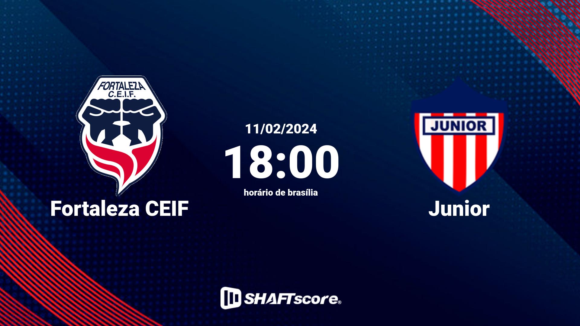 Estatísticas do jogo Fortaleza CEIF vs Junior 11.02 18:00