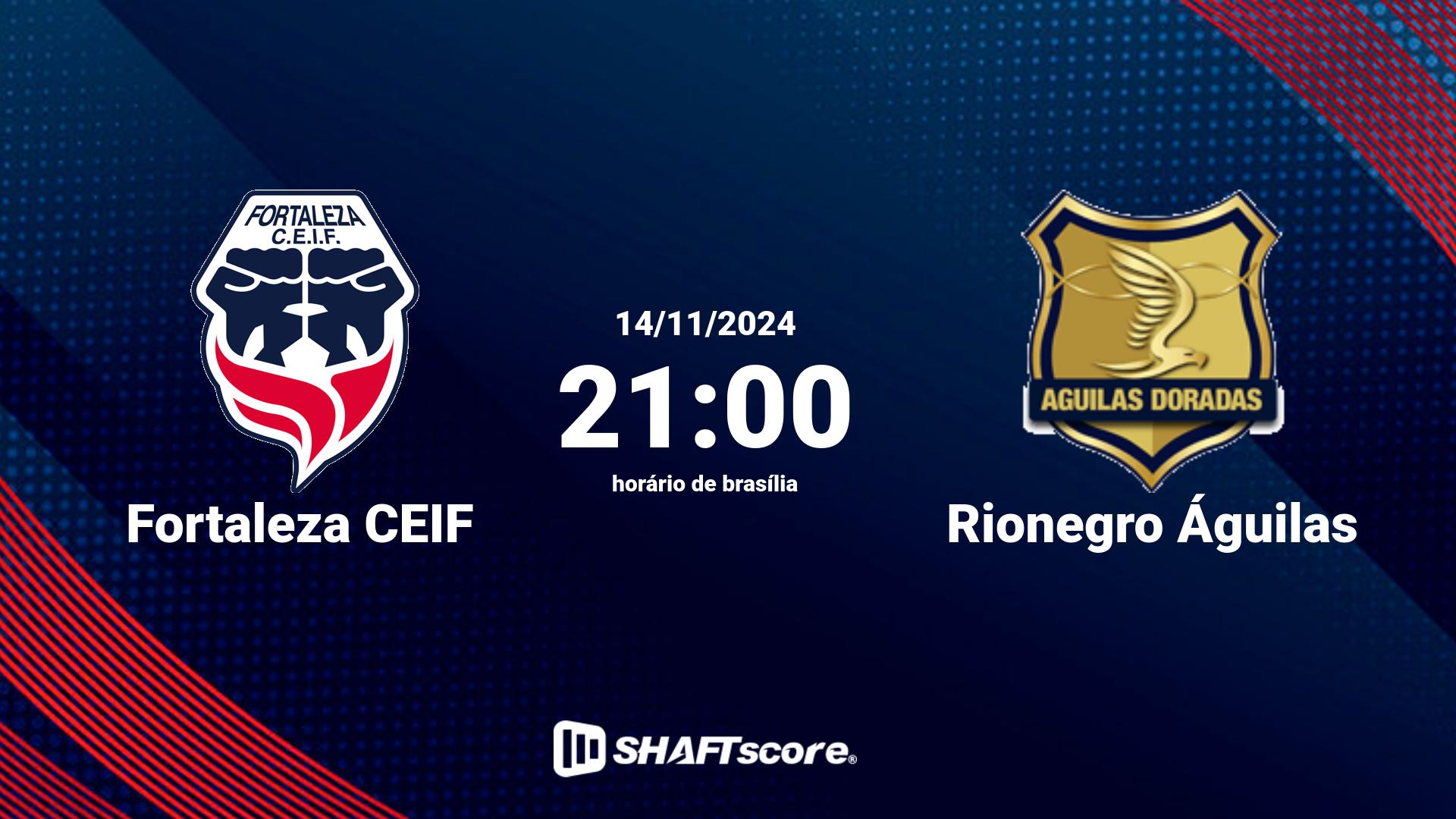 Estatísticas do jogo Fortaleza CEIF vs Rionegro Águilas 14.11 21:00