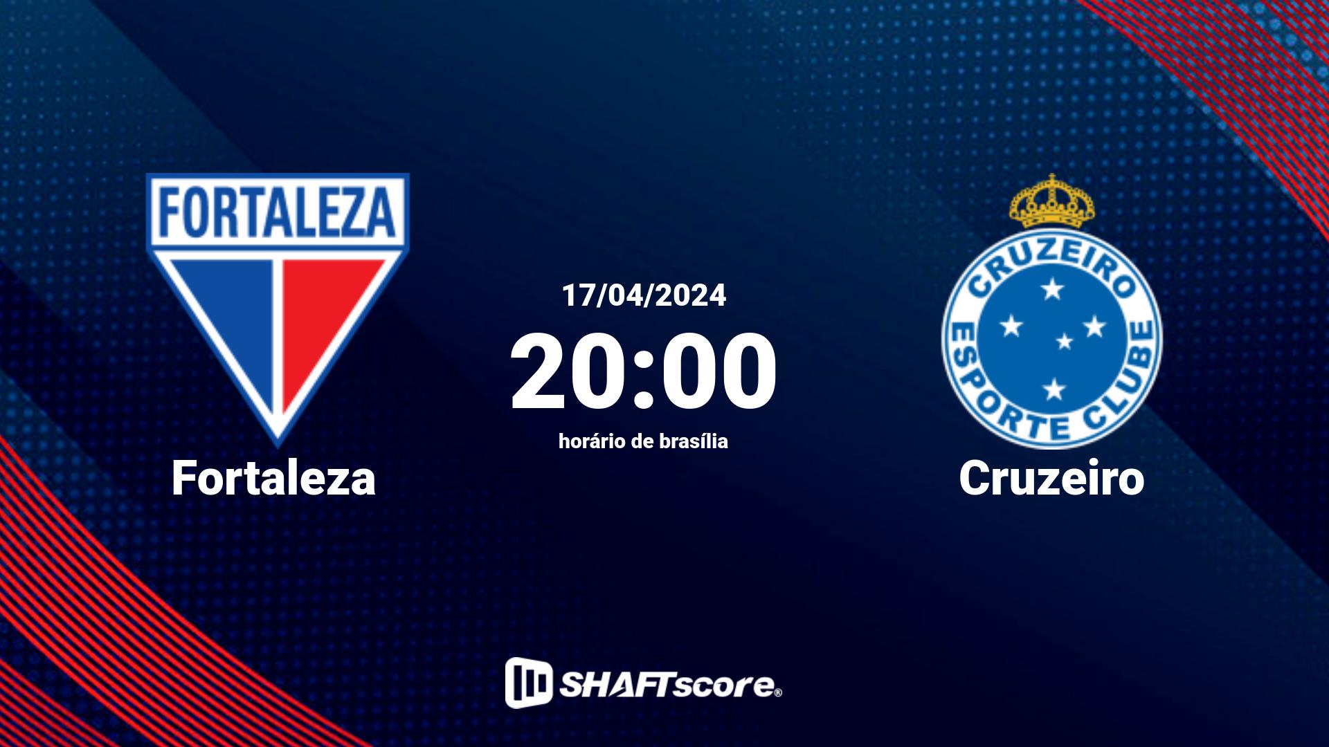 Estatísticas do jogo Fortaleza vs Cruzeiro 17.04 20:00