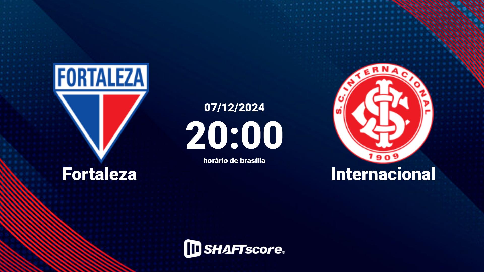 Estatísticas do jogo Fortaleza vs Internacional 07.12 20:00