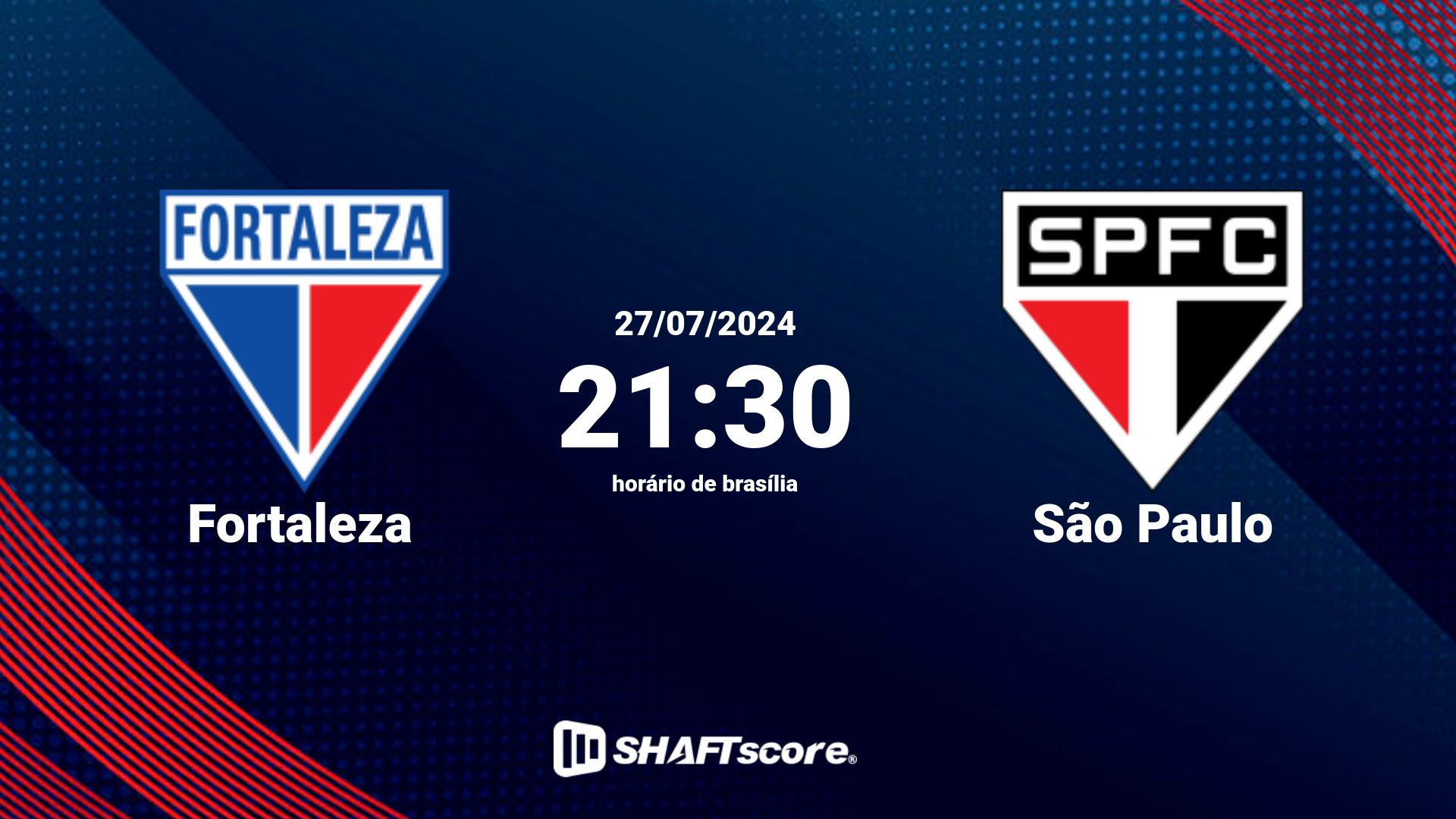 Estatísticas do jogo Fortaleza vs São Paulo 27.07 21:30