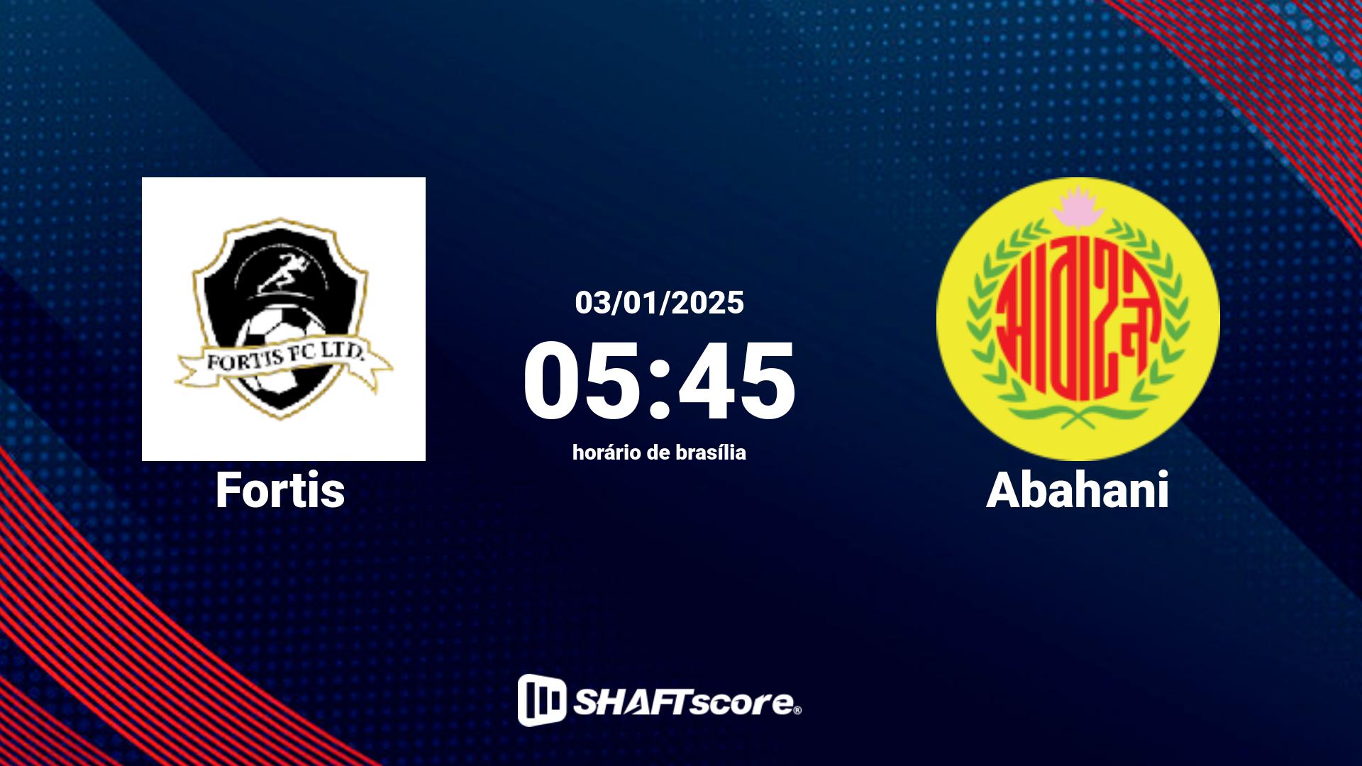 Estatísticas do jogo Fortis vs Abahani 03.01 05:45