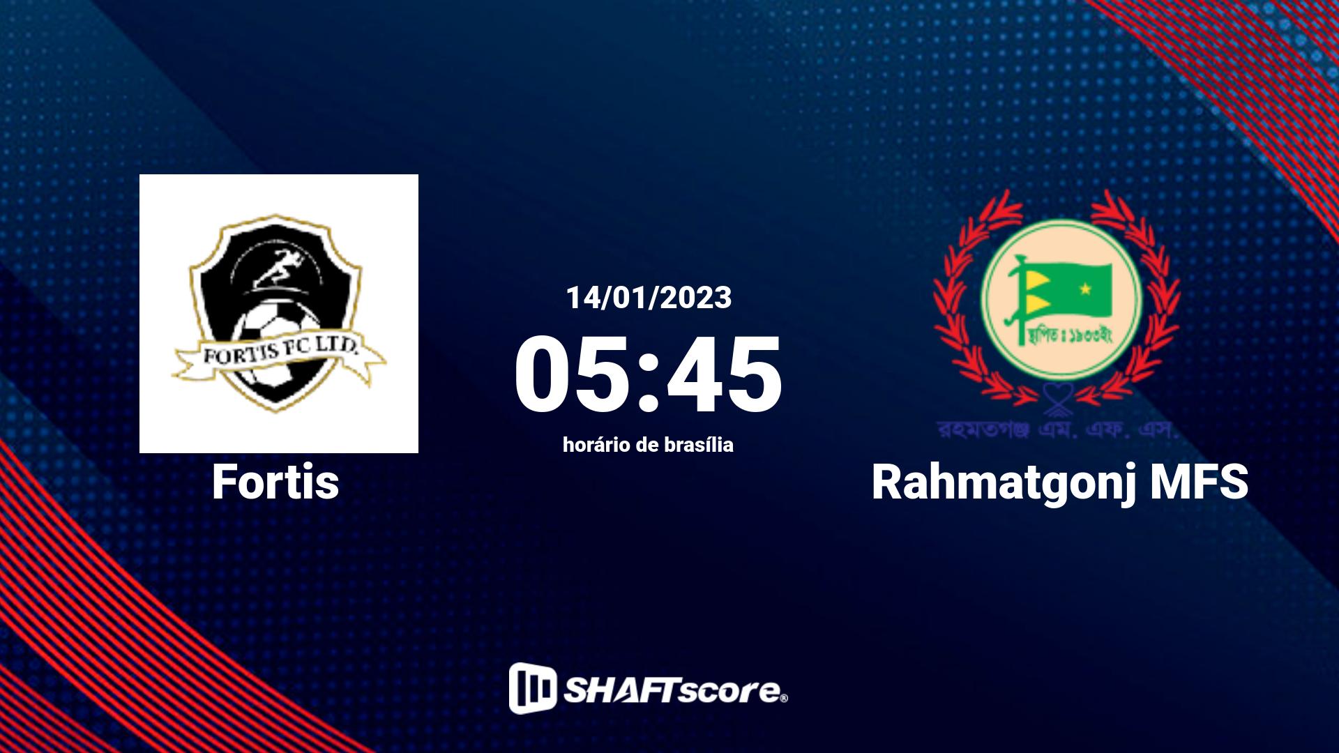 Estatísticas do jogo Fortis vs Rahmatgonj MFS 14.01 05:45