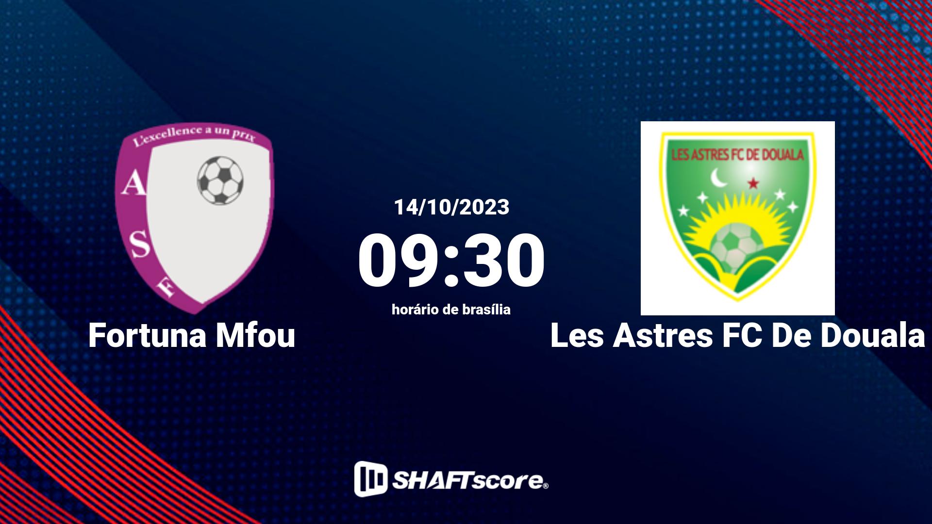 Estatísticas do jogo Fortuna Mfou vs Les Astres FC De Douala 14.10 09:30