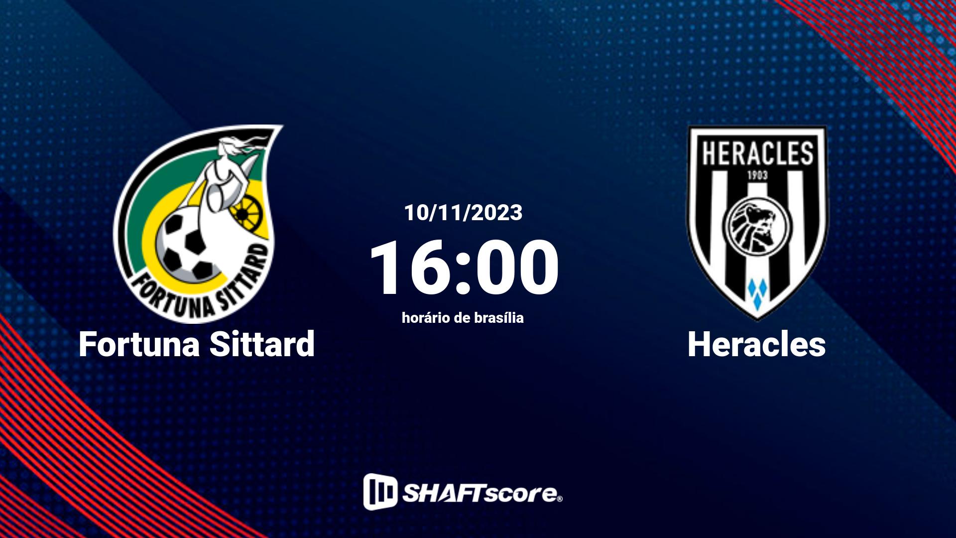 Estatísticas do jogo Fortuna Sittard vs Heracles 10.11 16:00